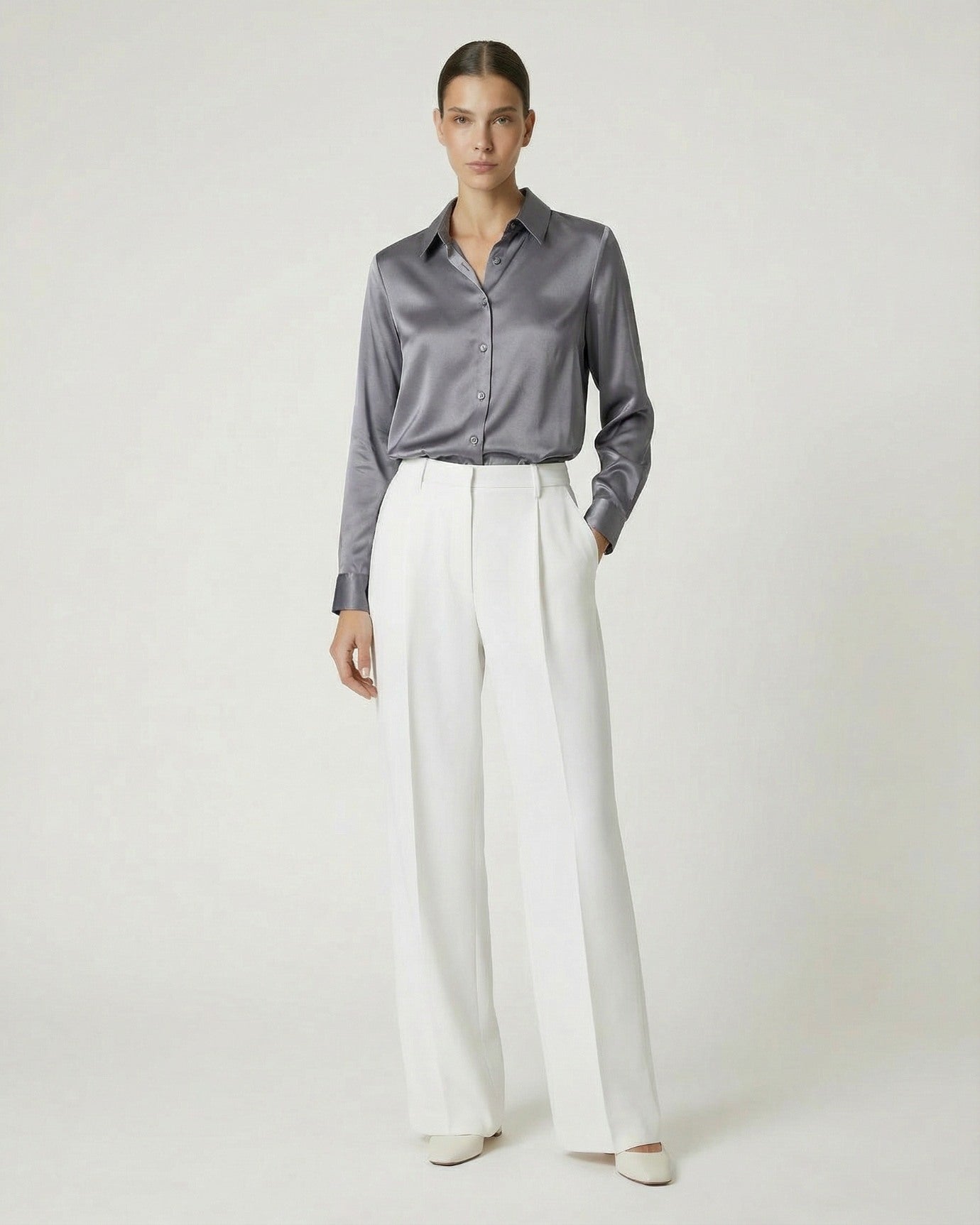 Premium Mulberry Silk Shirt Woman Heavyweight Satin Silk