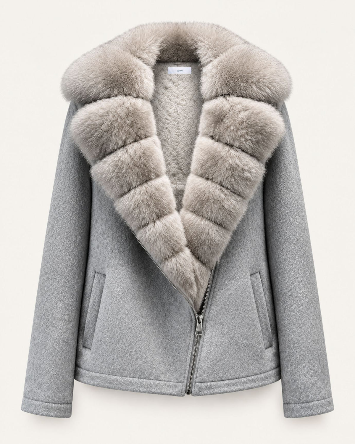 Lina Mid-Length Genuine Leather Shearling Coat