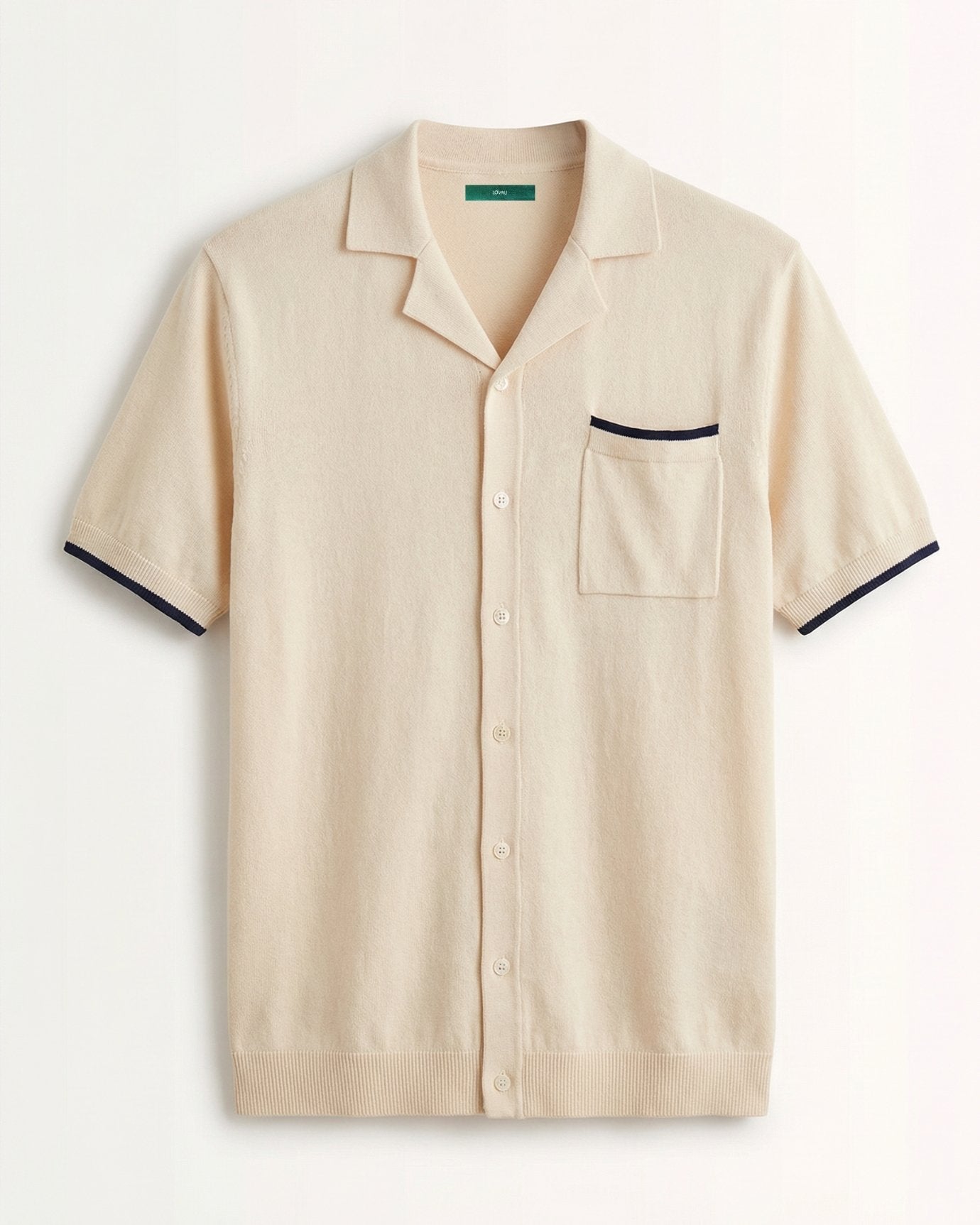 Cuban Collar Shirt Light Cotton Breathable