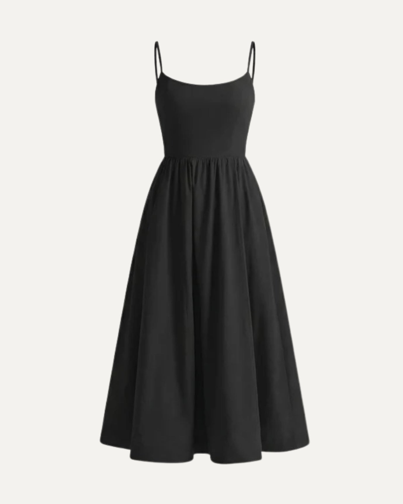 Black border linen dress with crisp tailoring, minimalist old money aesthetic with elegant trim