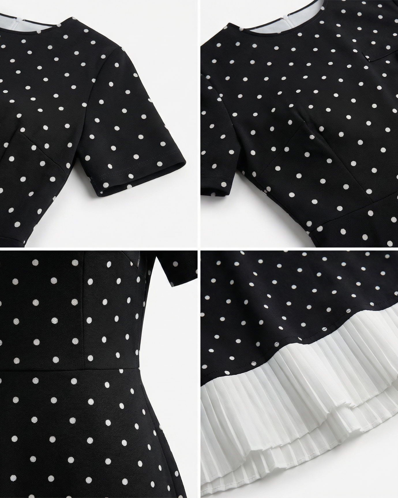 Vestido de seda hielo con lunares