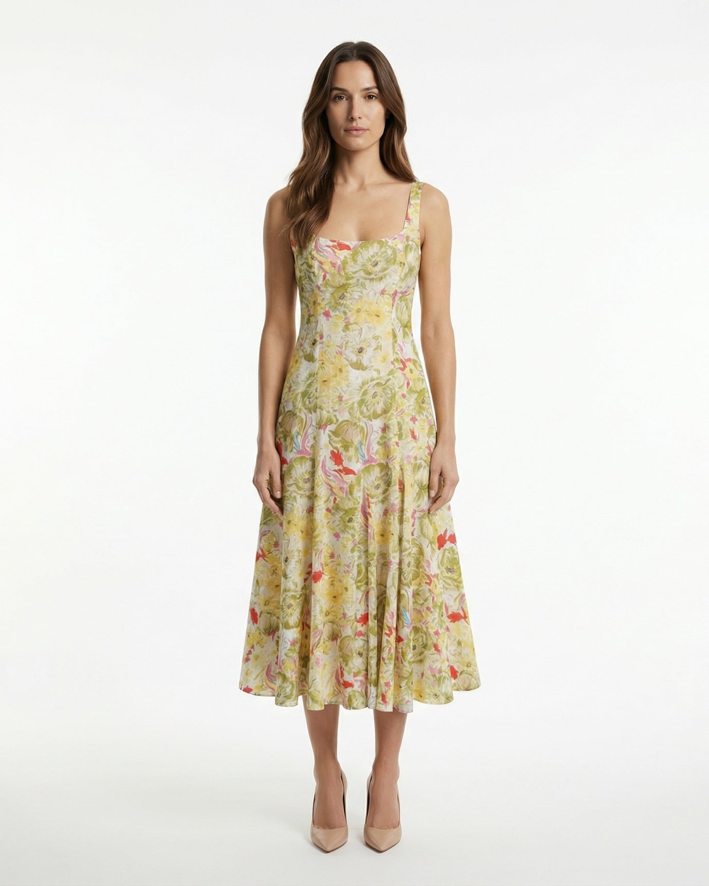 Vestido de primavera-verano de mezcla de lino griego