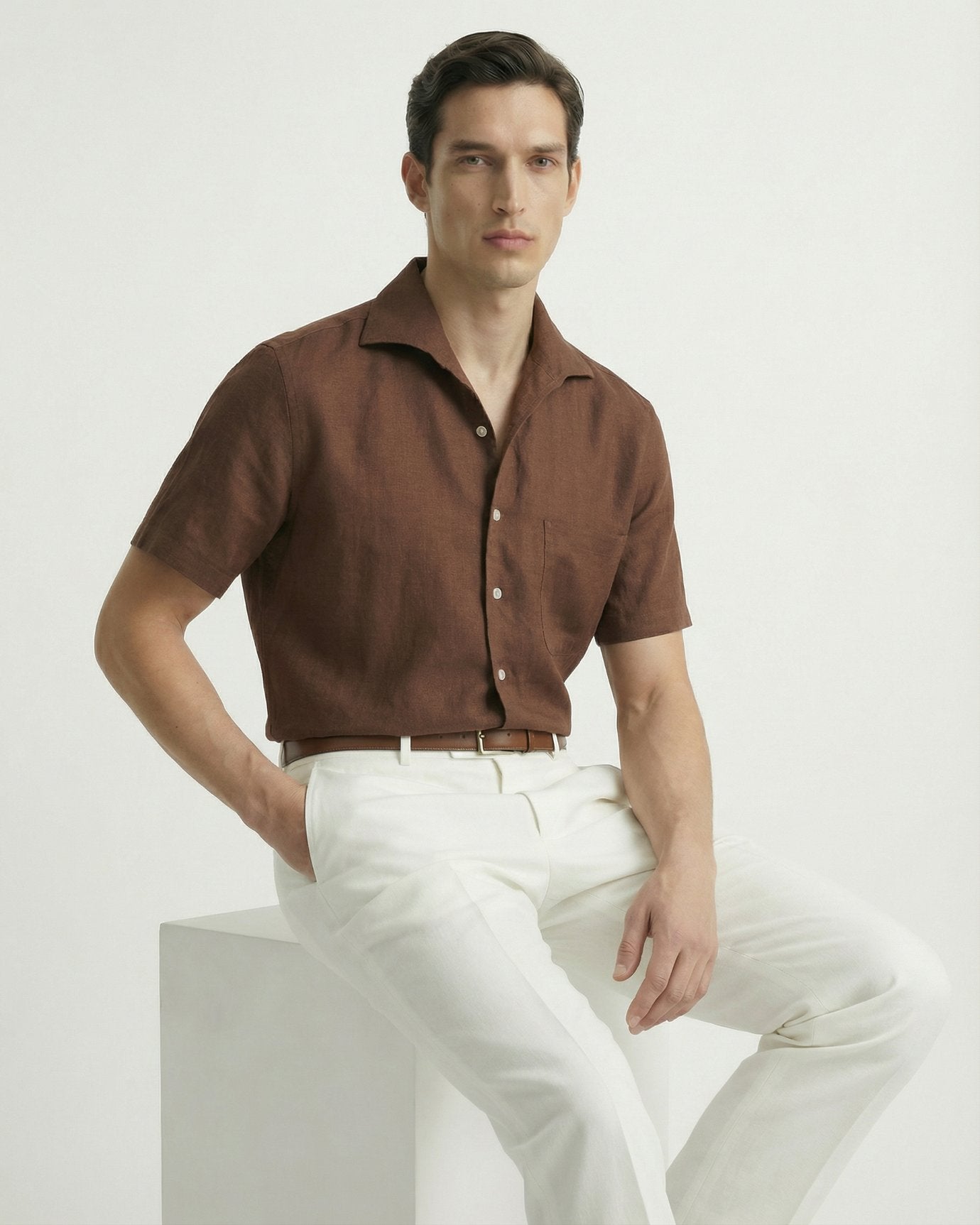 Milano Linen Shirt Brown