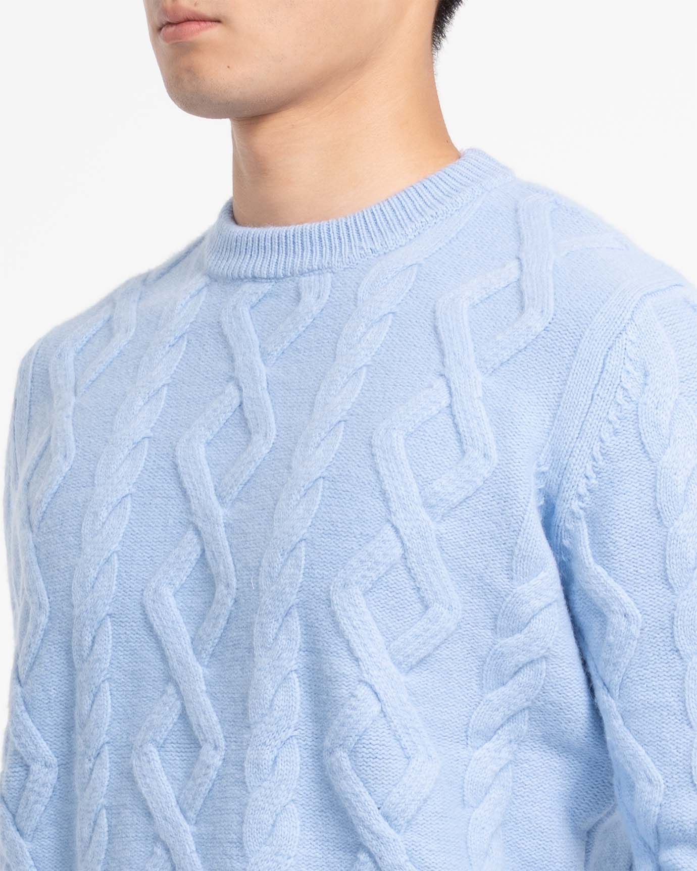 Luxury knit pullover with soft cashmere wool blend texture