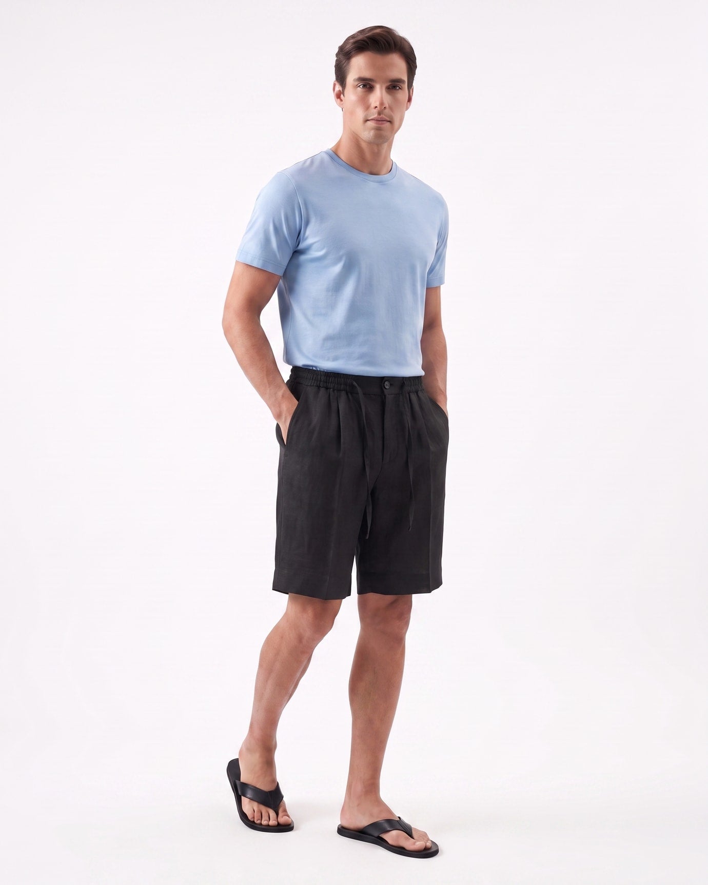 Marbella Linen Elastic Waist Shorts