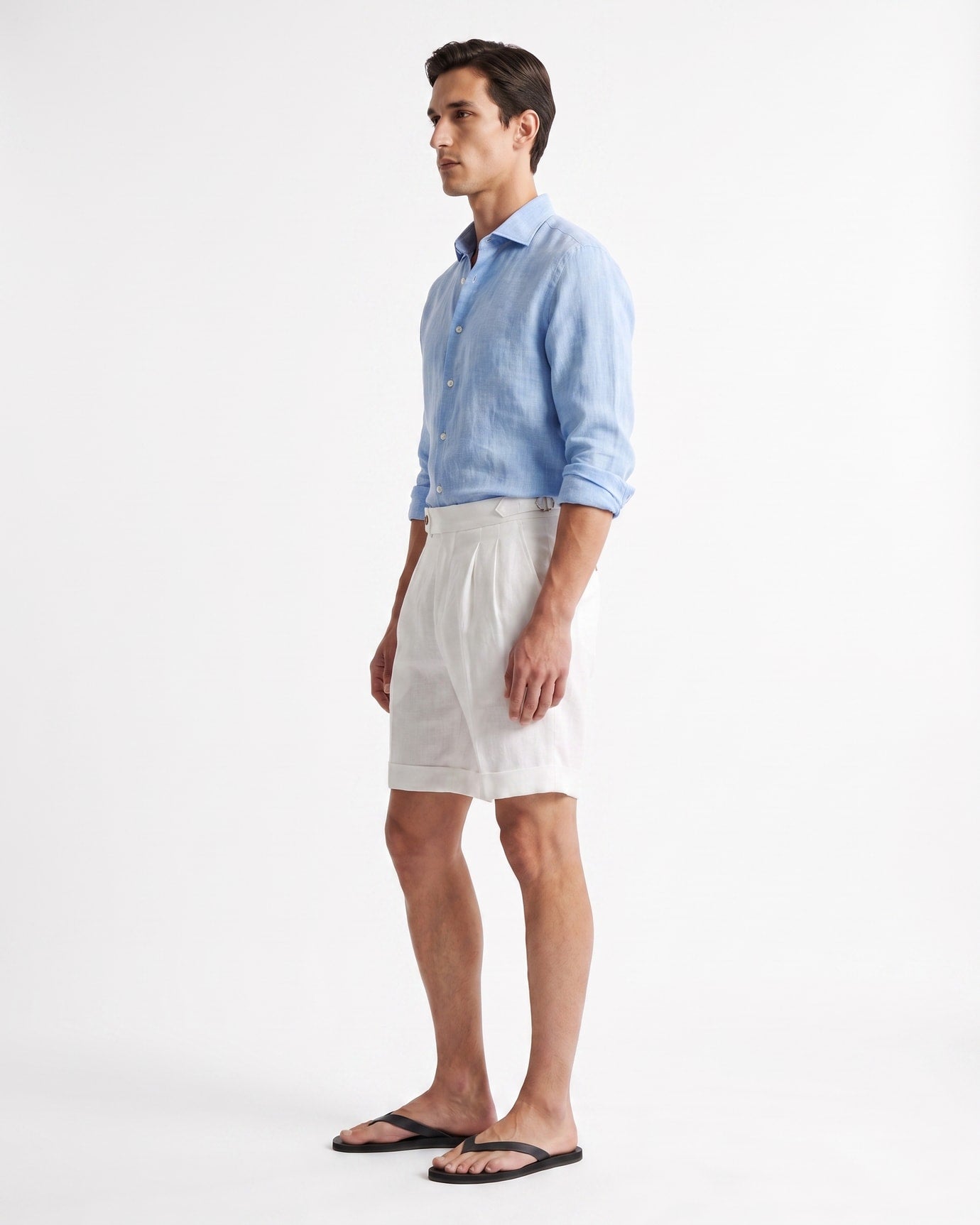 St Tropez Pleated Linen Shorts