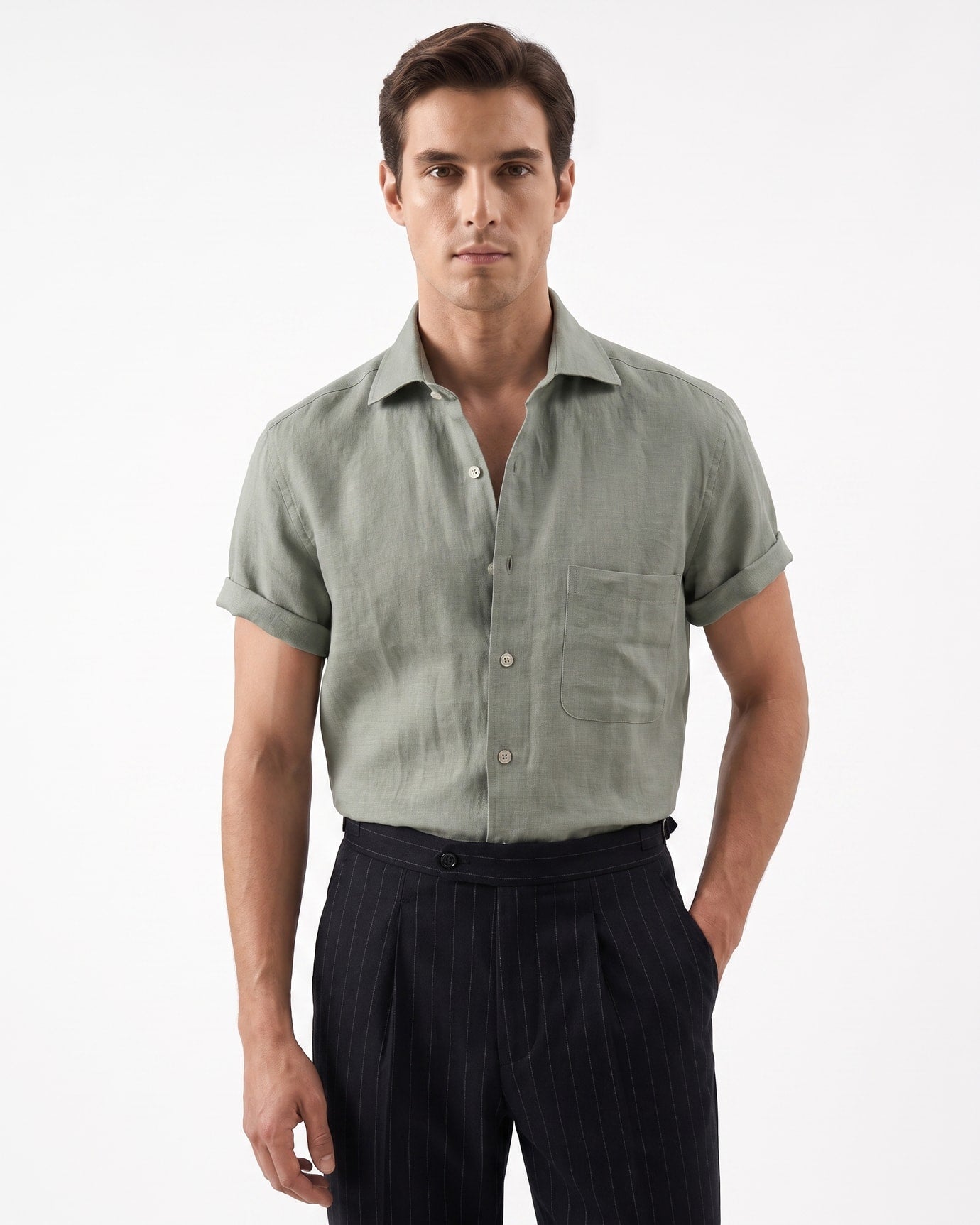 Paris Linen Loose Fit Short Sleeve Shirt