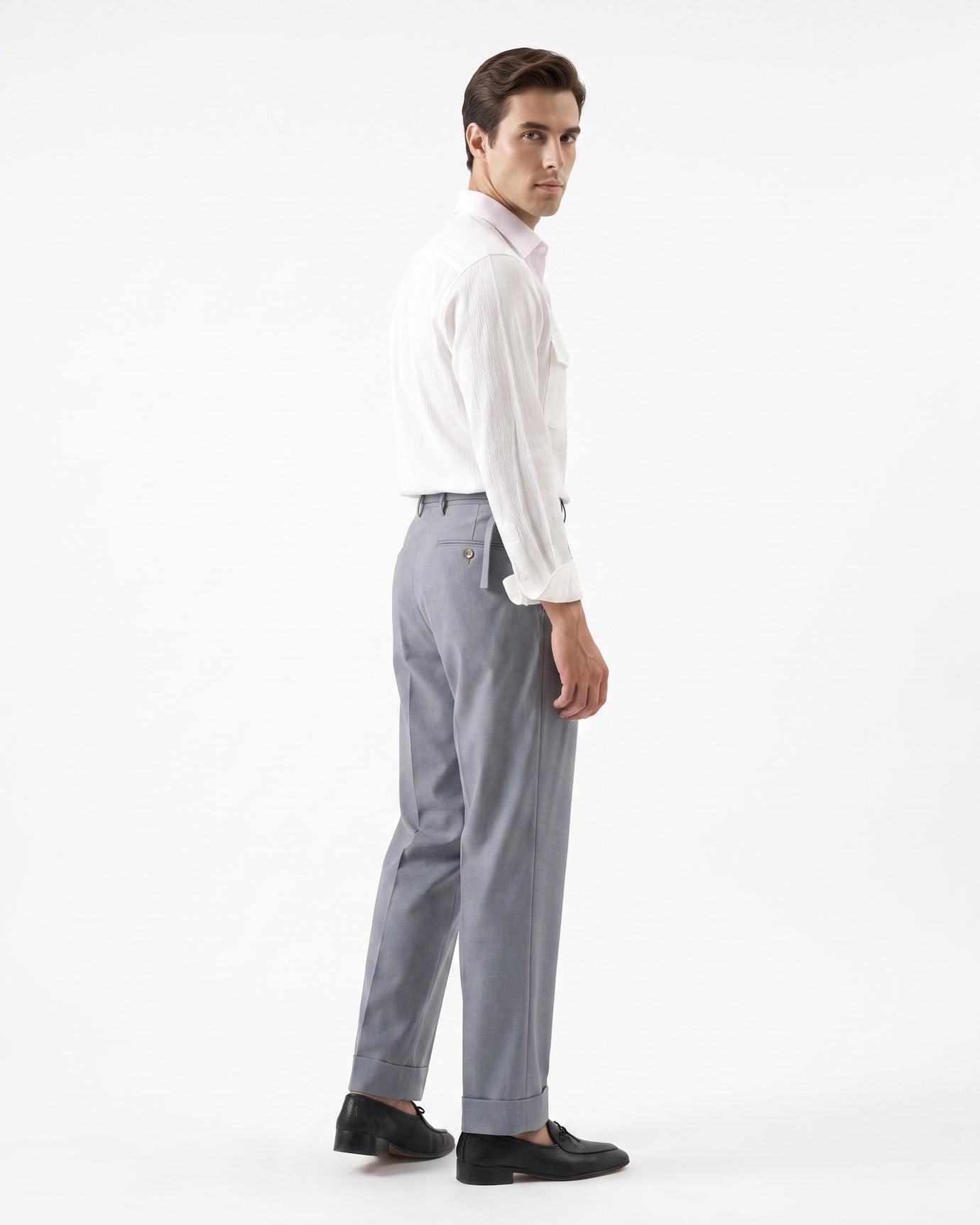 Comfortable Lightweight Straight Leg Trousers With Belt