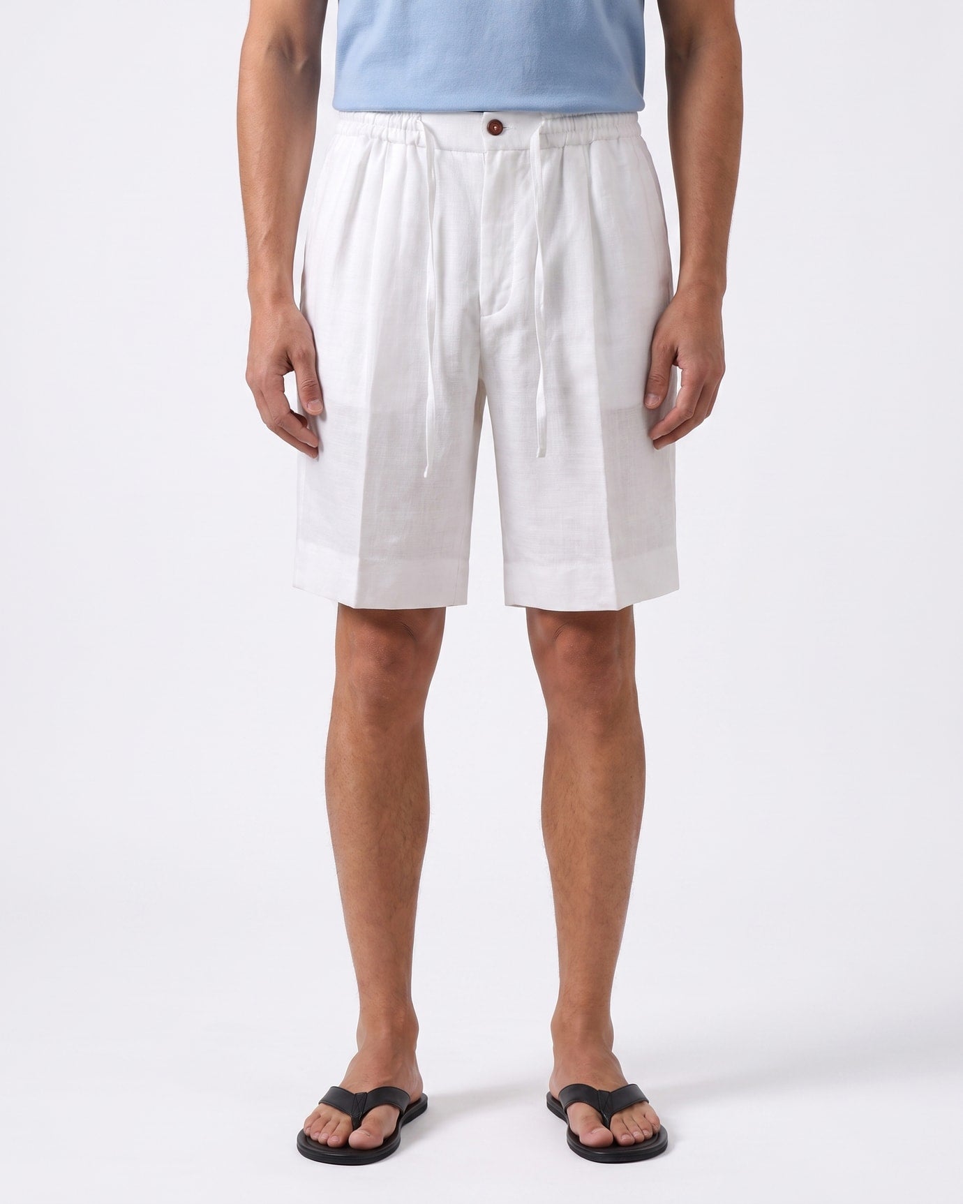Marbella Linen Elastic Waist Shorts