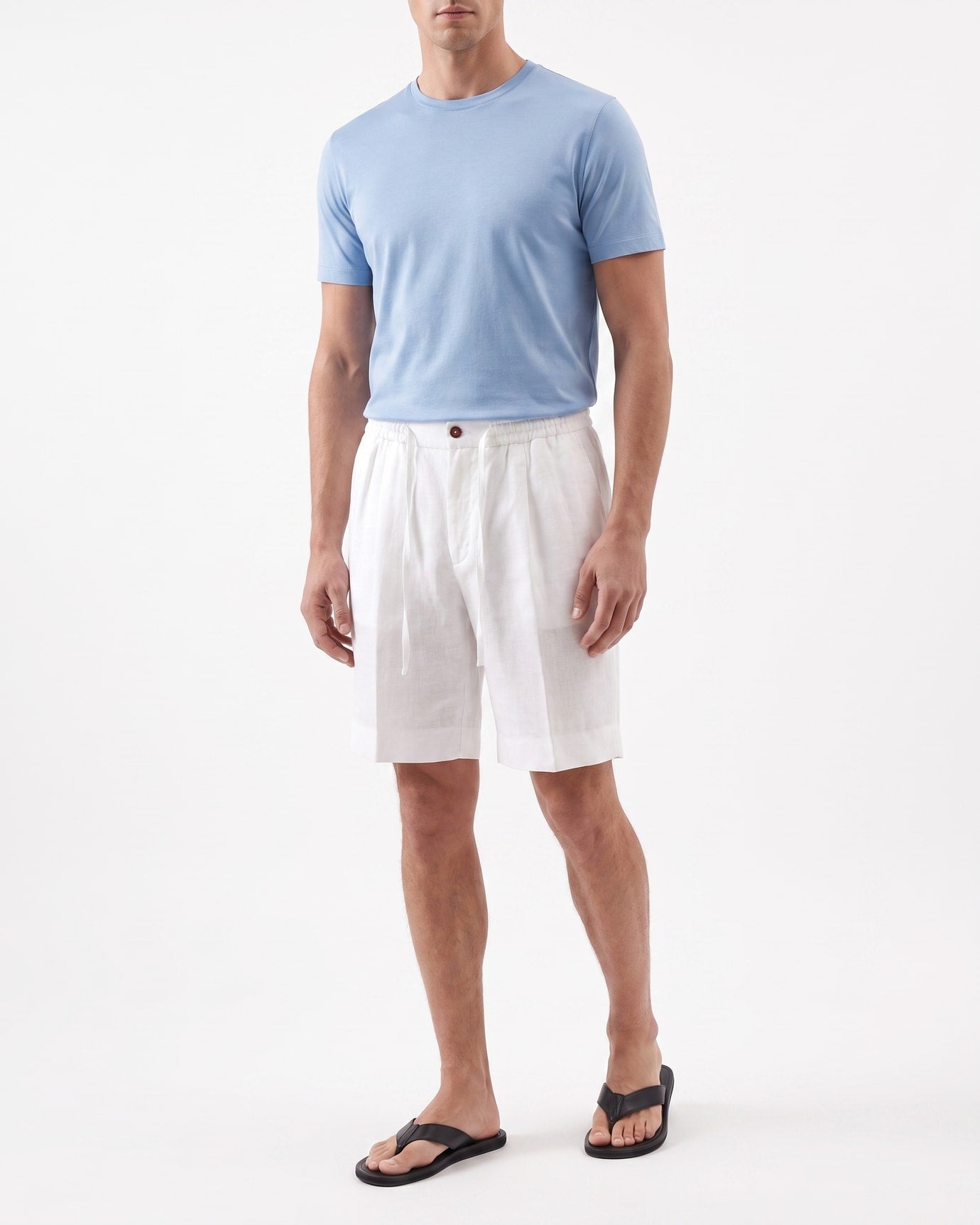 Marbella Linen Elastic Waist Shorts
