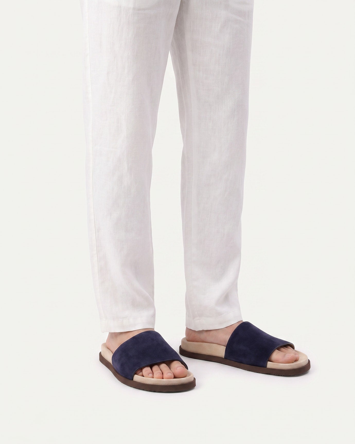 Rome Leather Suede Flip-Flops