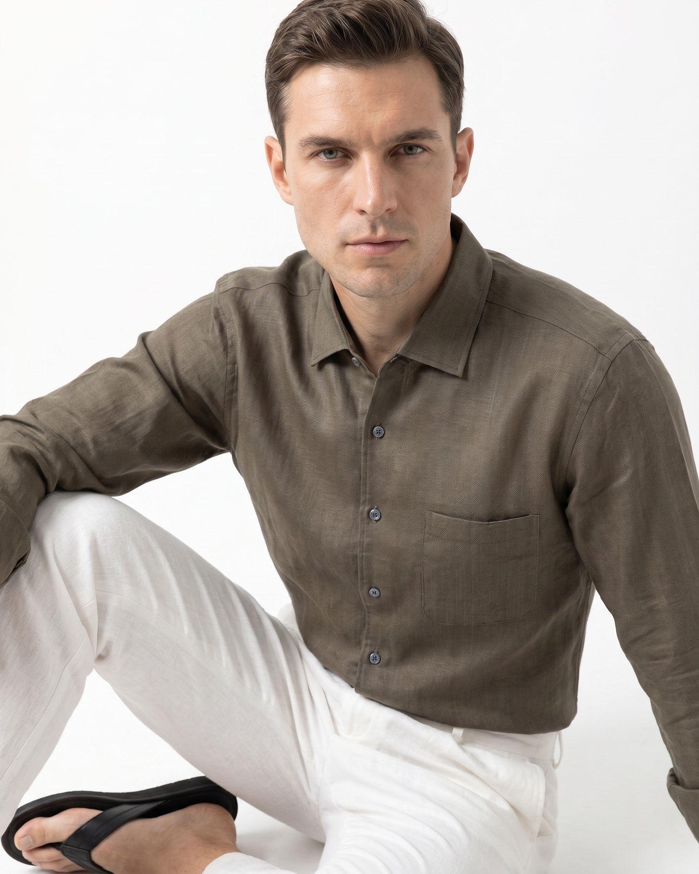 Retro Vintage Lyocell Linen Shirt