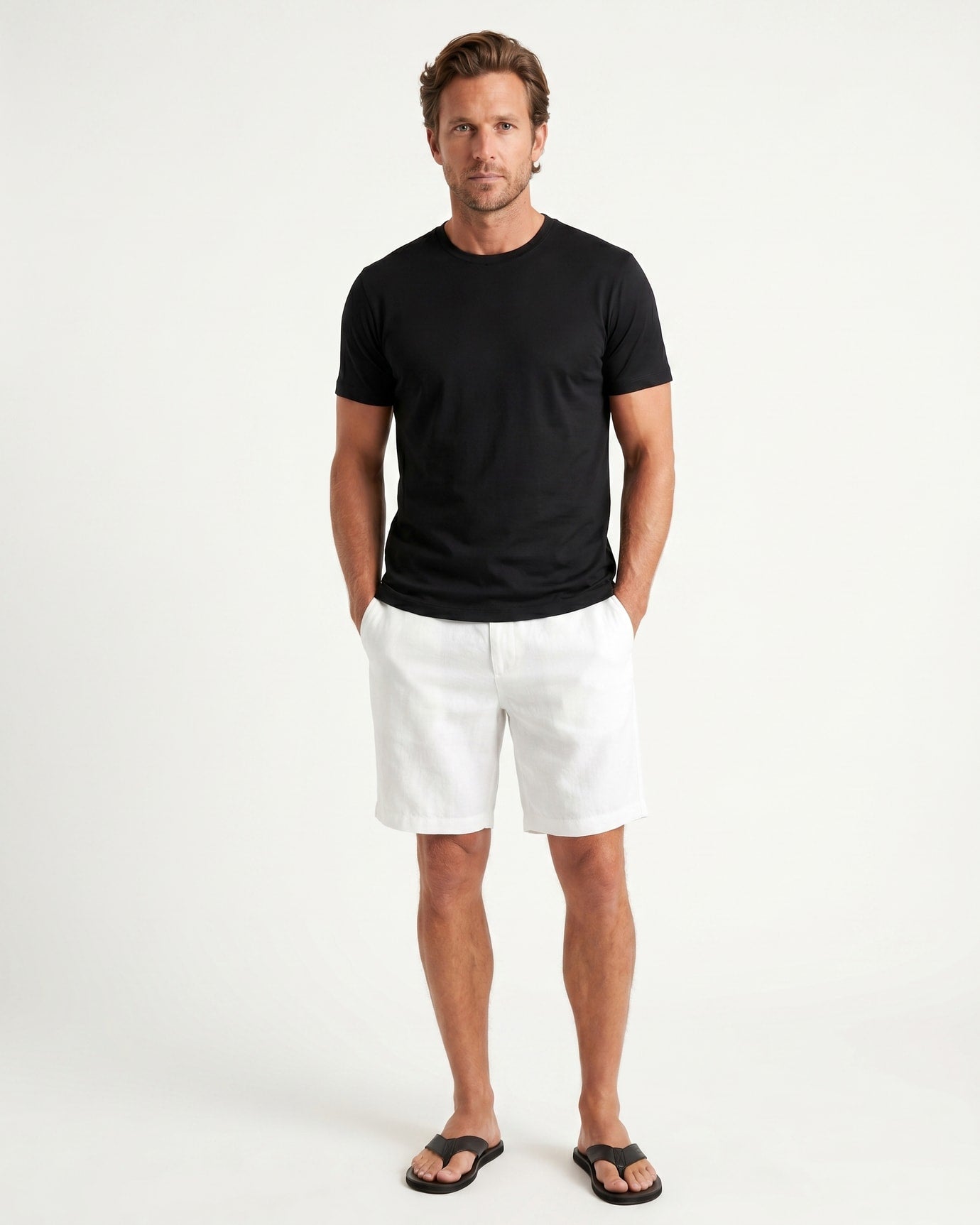 Monaco Linen Shorts with Elastic Waist