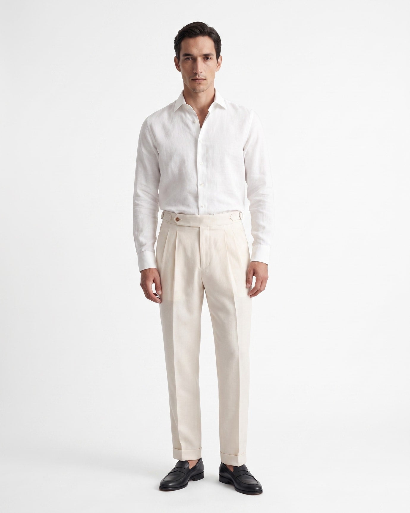 Napoli Neapolitan High-Waist Pleated Trousers Wrinkle-Resistant