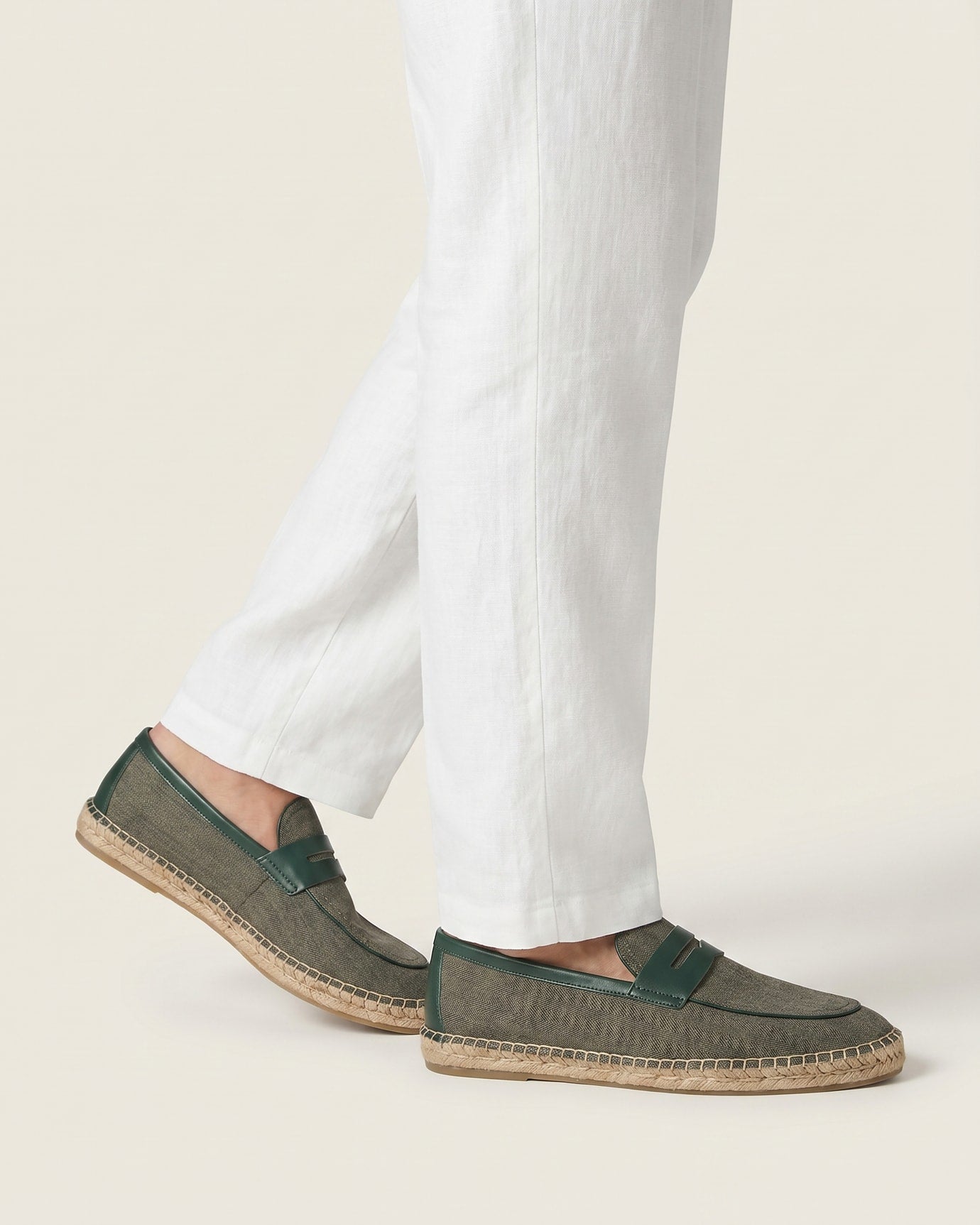 Ibiza Linen Leather Loafers