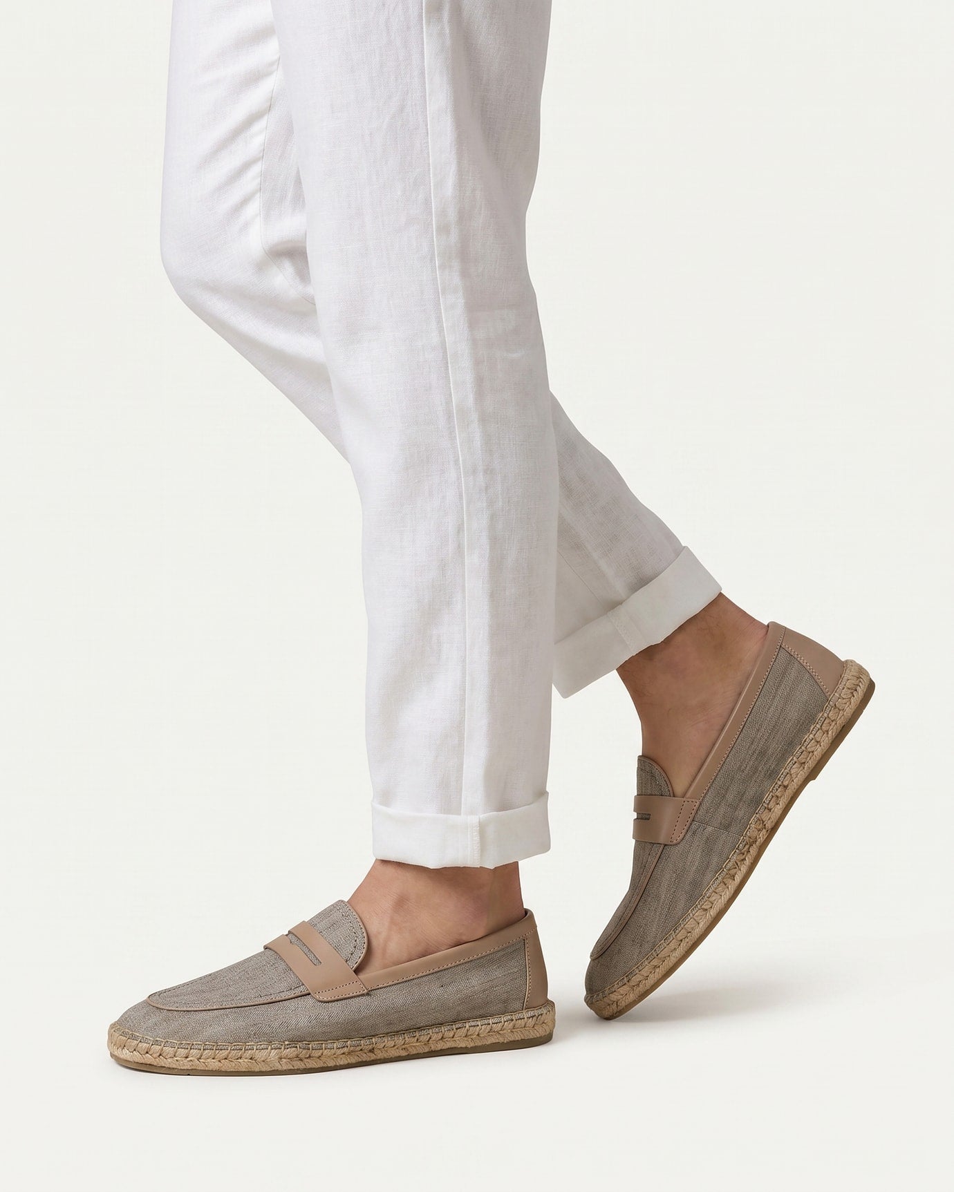Ibiza Linen Leather Loafers