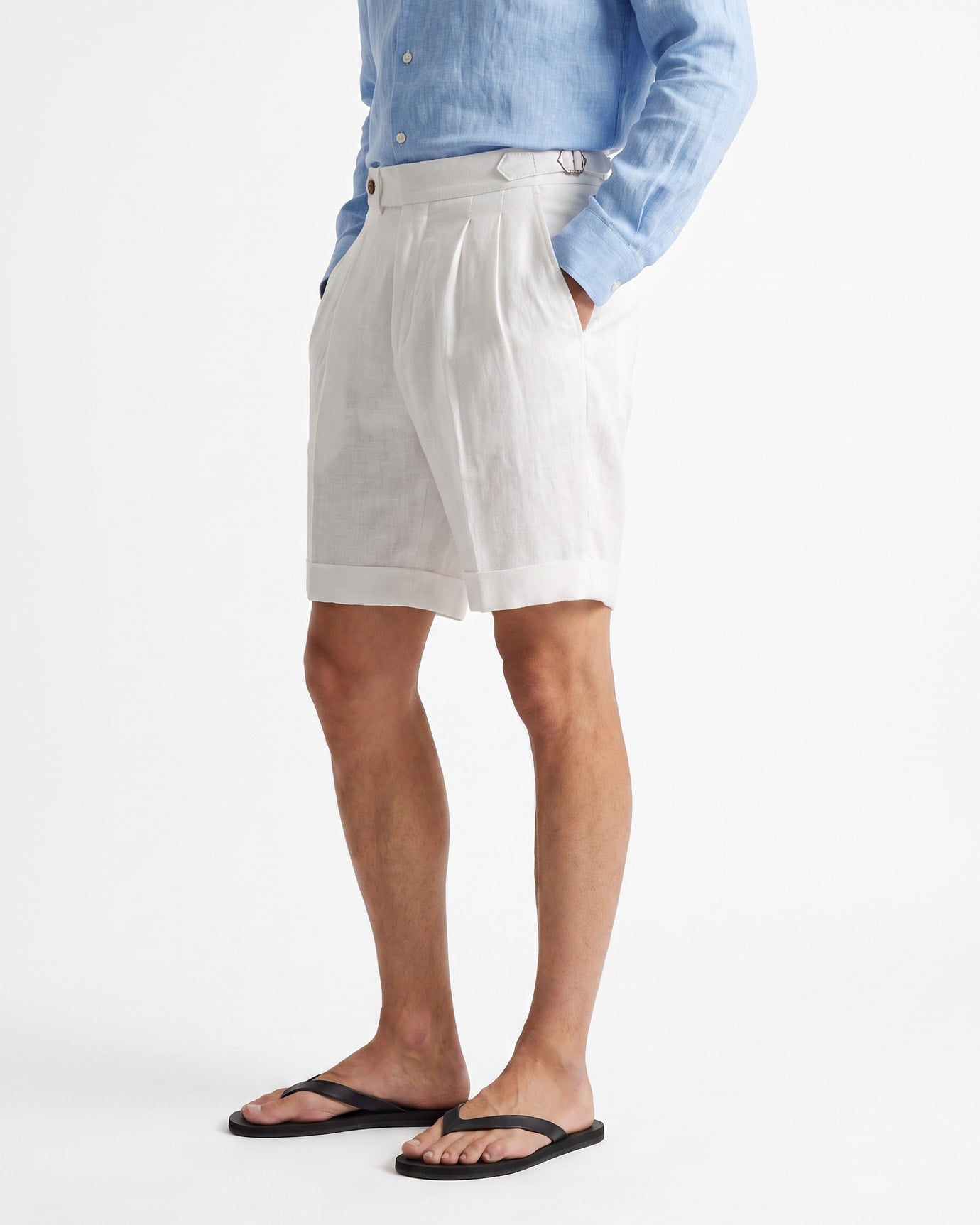 St Tropez Pleated Linen Shorts