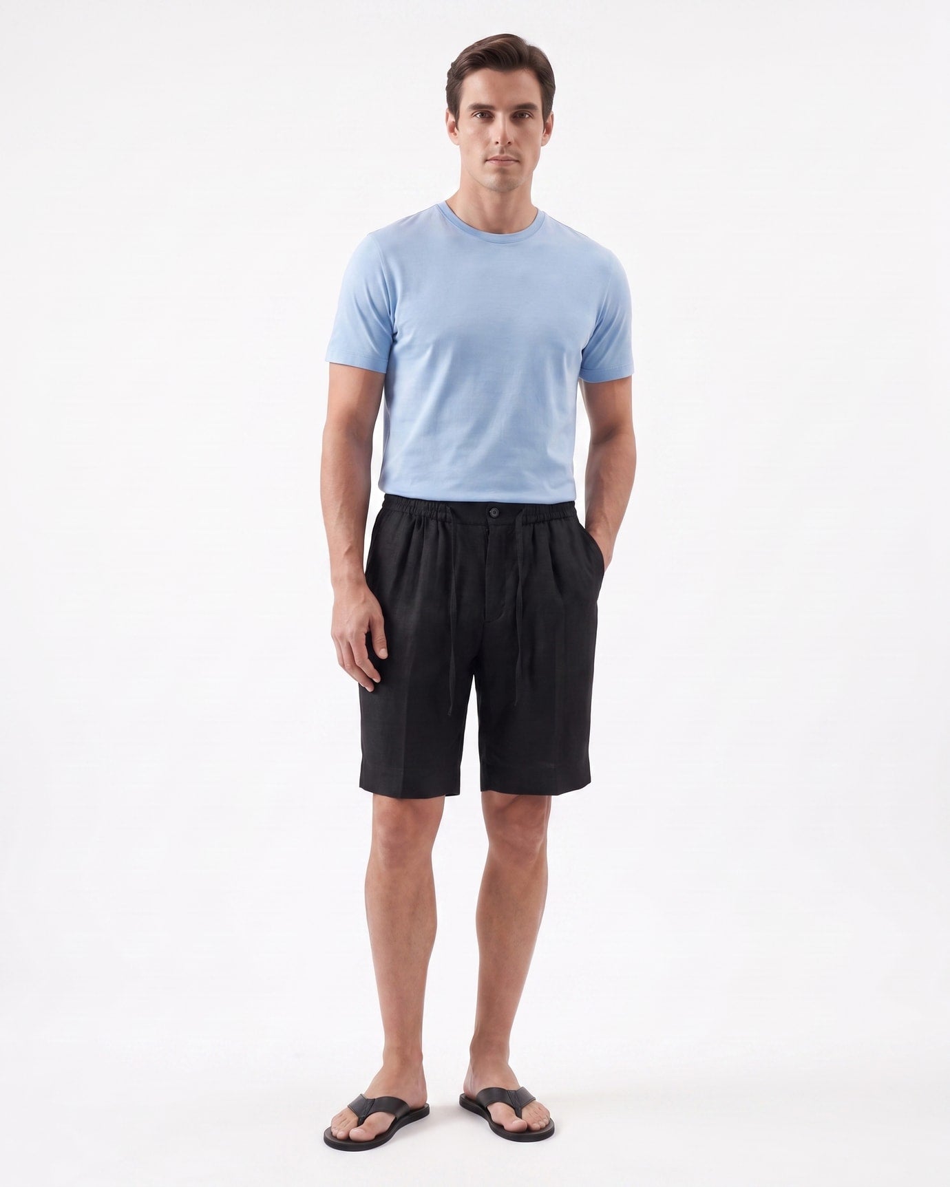 Marbella Linen Elastic Waist Shorts