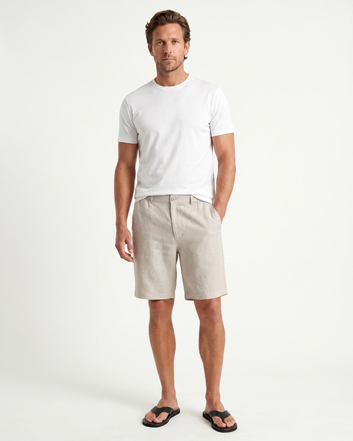 Monaco Linen Shorts with Elastic Waist