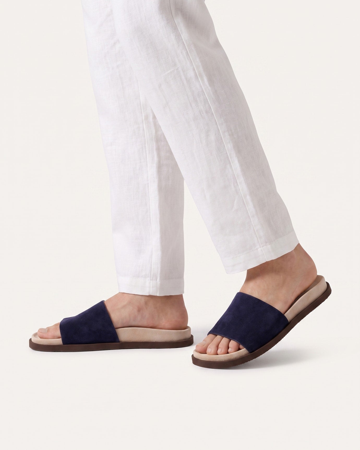 Rome Leather Suede Flip-Flops
