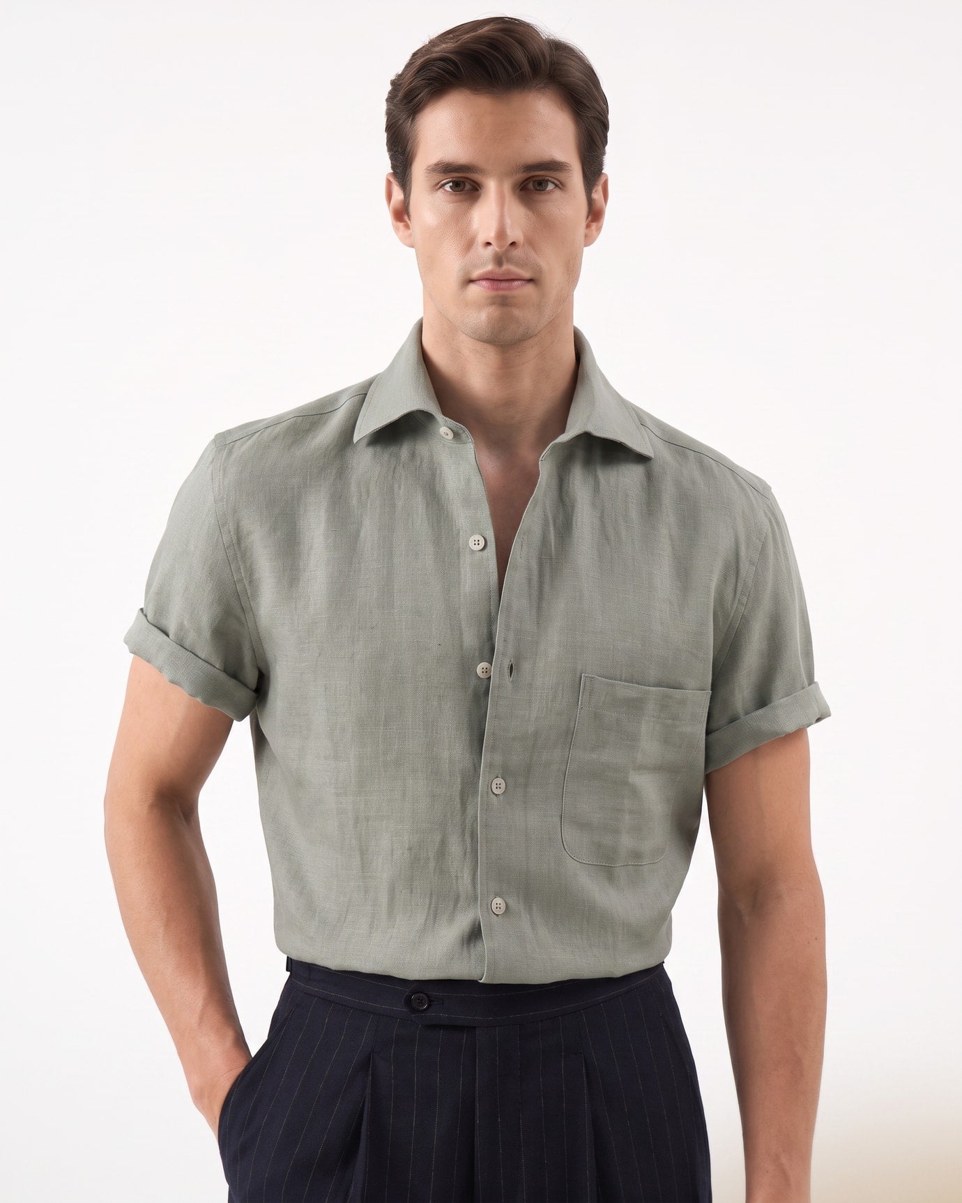Paris Linen Loose Fit Short Sleeve Shirt