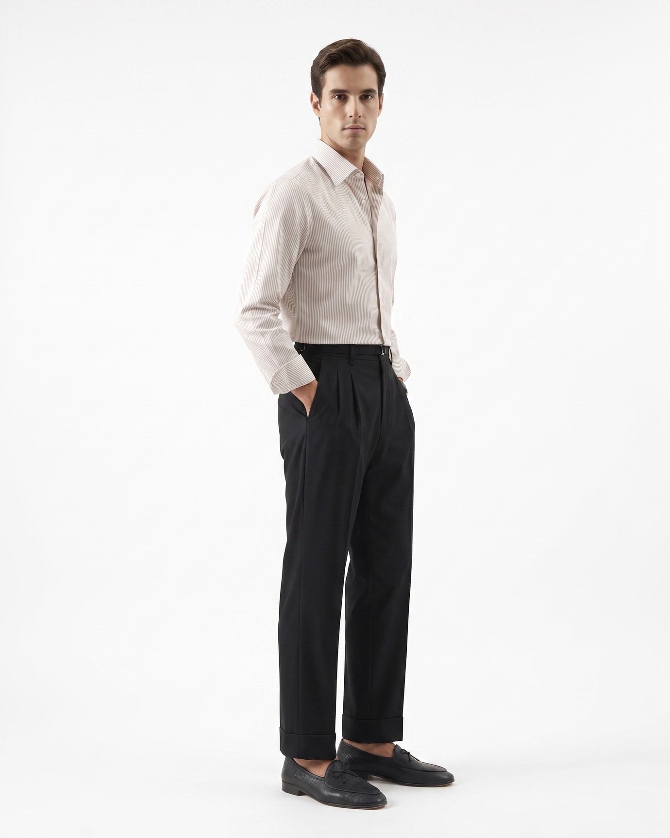 Comfortable Lightweight Straight Leg Trousers With Belt