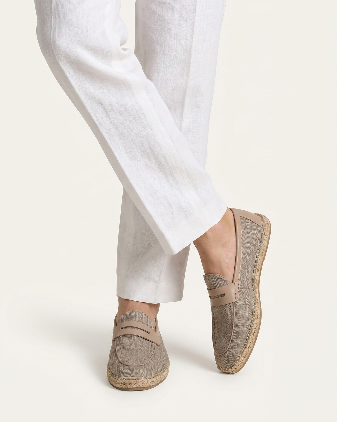 Ibiza Linen Leather Loafers