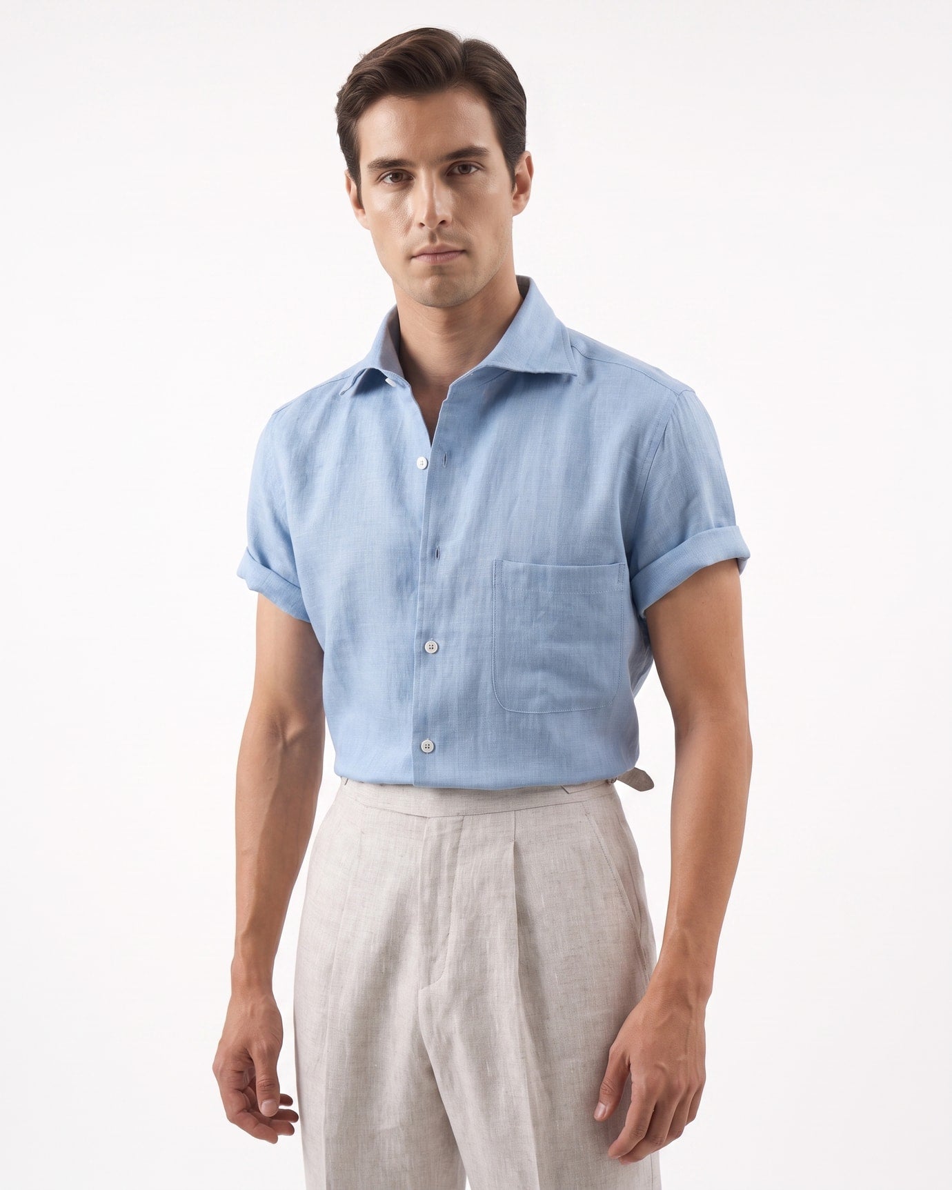 Paris Linen Loose Fit Short Sleeve Shirt