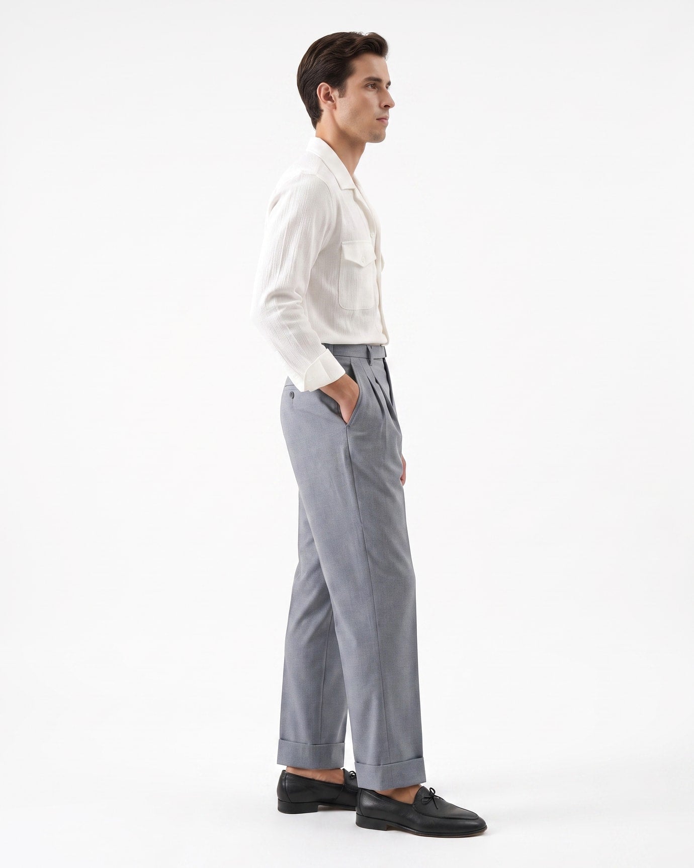 Comfortable Lightweight Straight Leg Trousers With Belt
