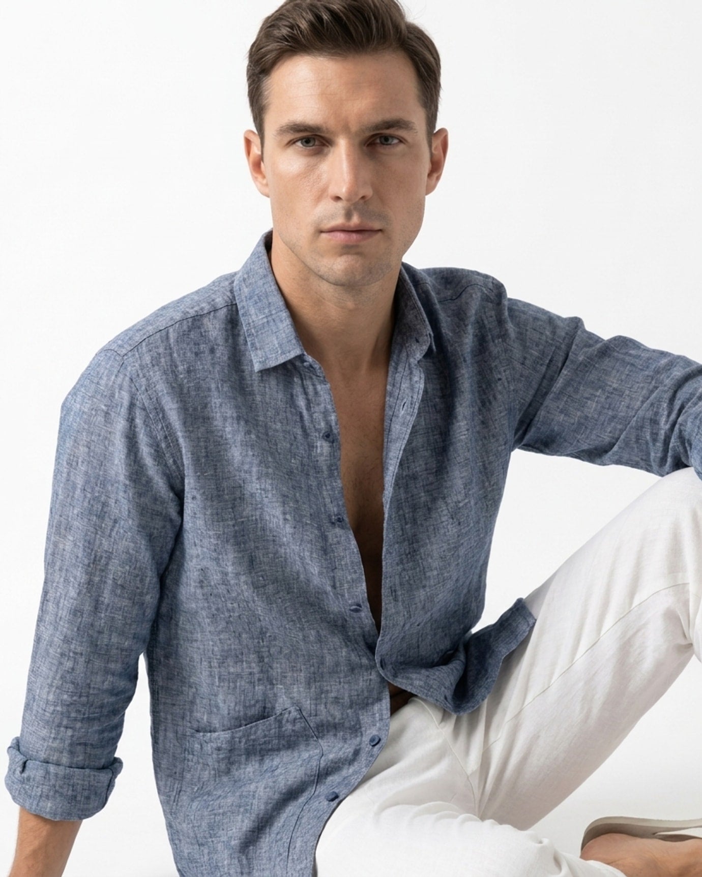 Linen Shirt Denim Blue