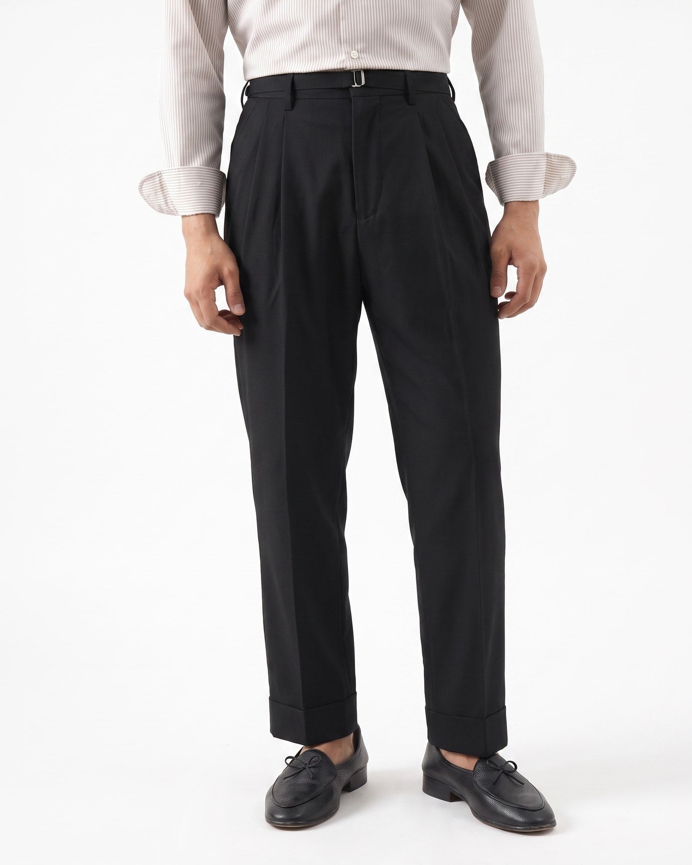 Comfortable Lightweight Straight Leg Trousers With Belt