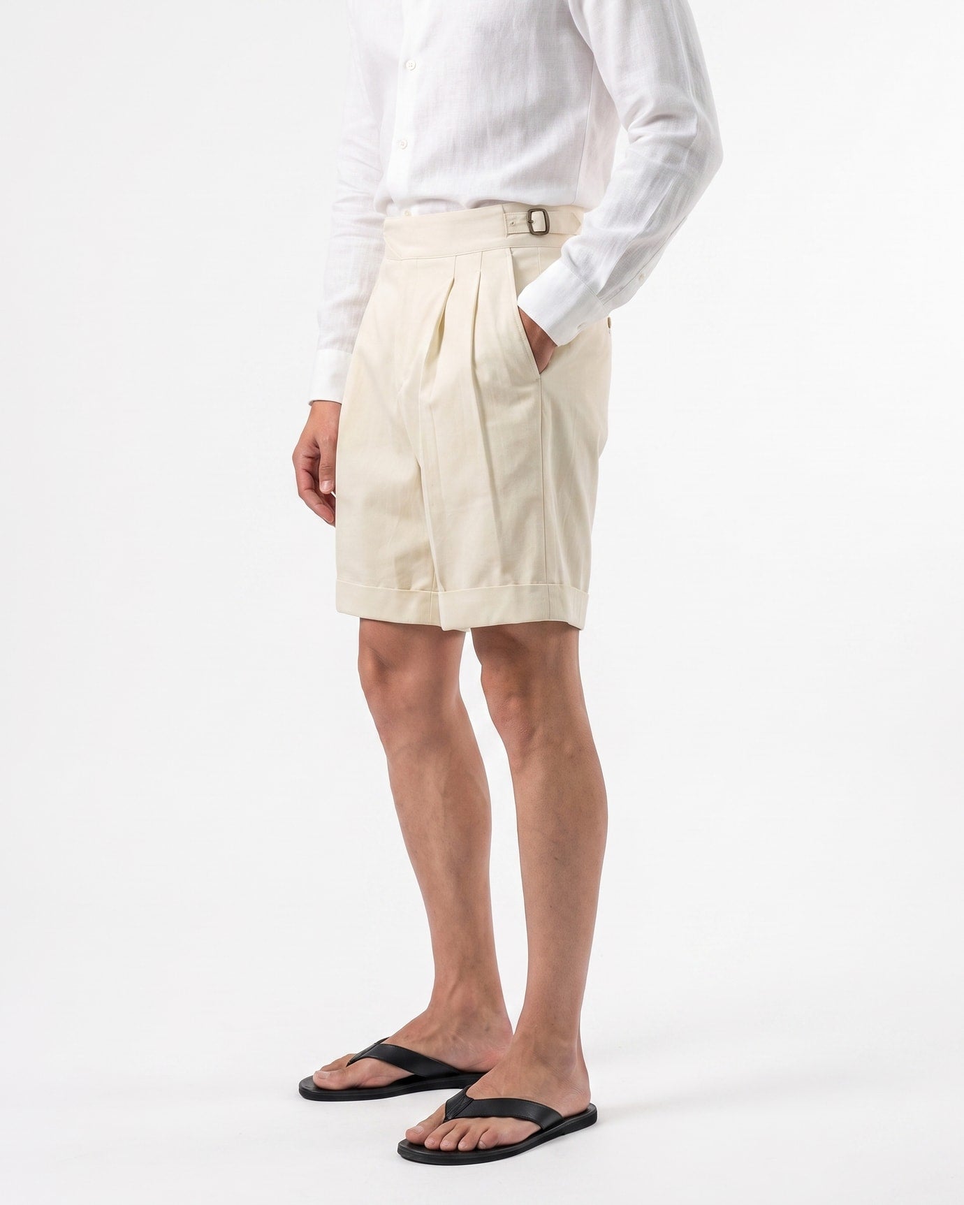 Capri Double Pleated Cotton Summer Shorts