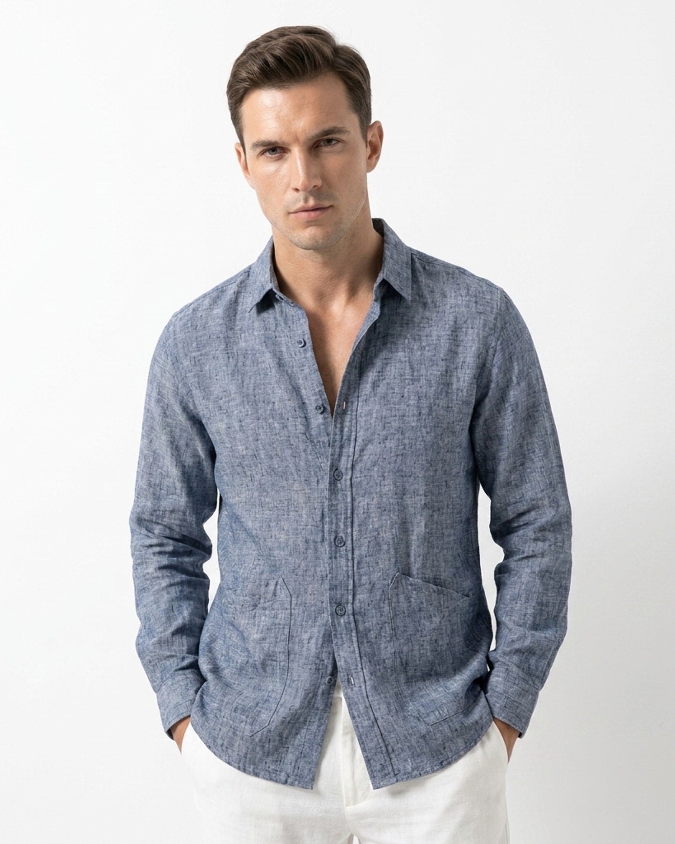 Linen Shirt Denim Blue