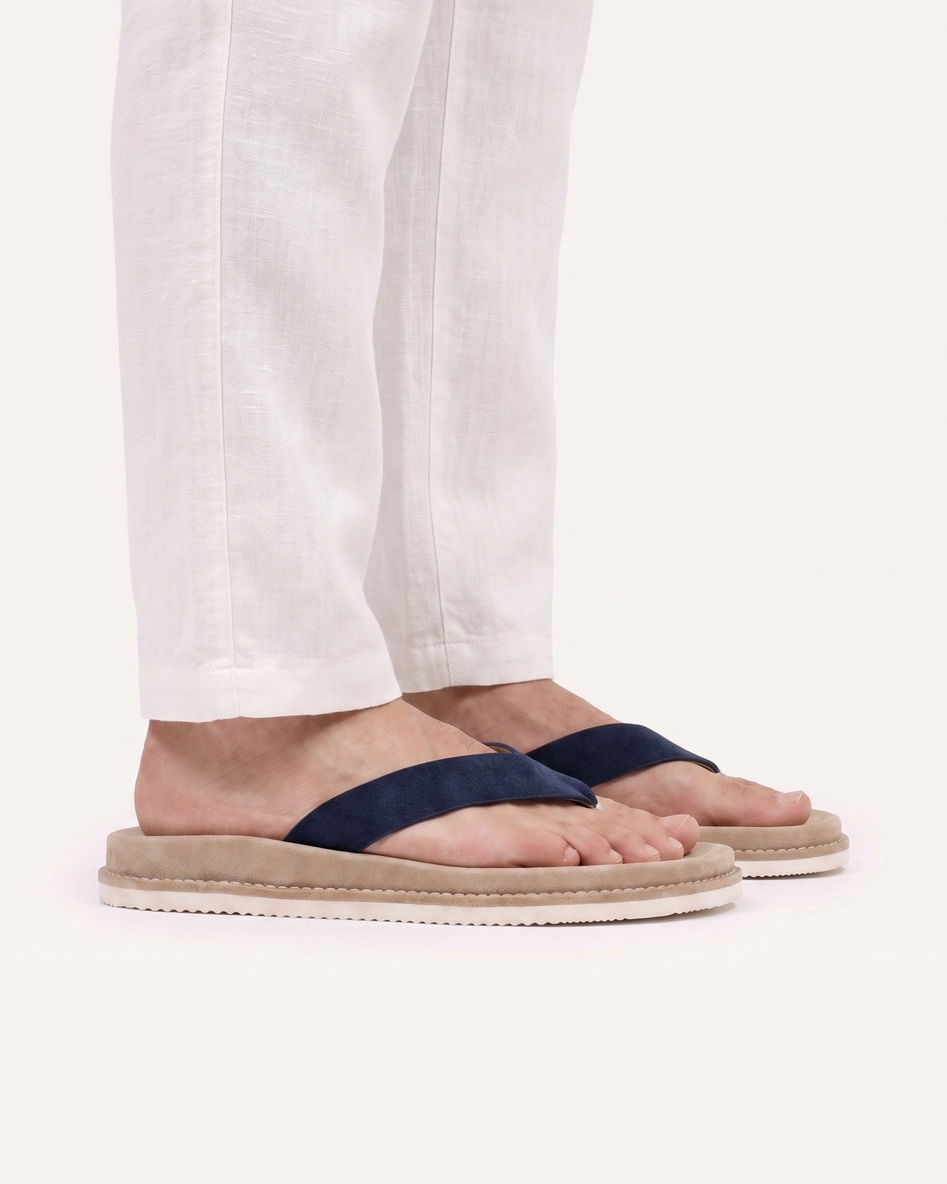 Miami Contrast Leather Flip-Flops