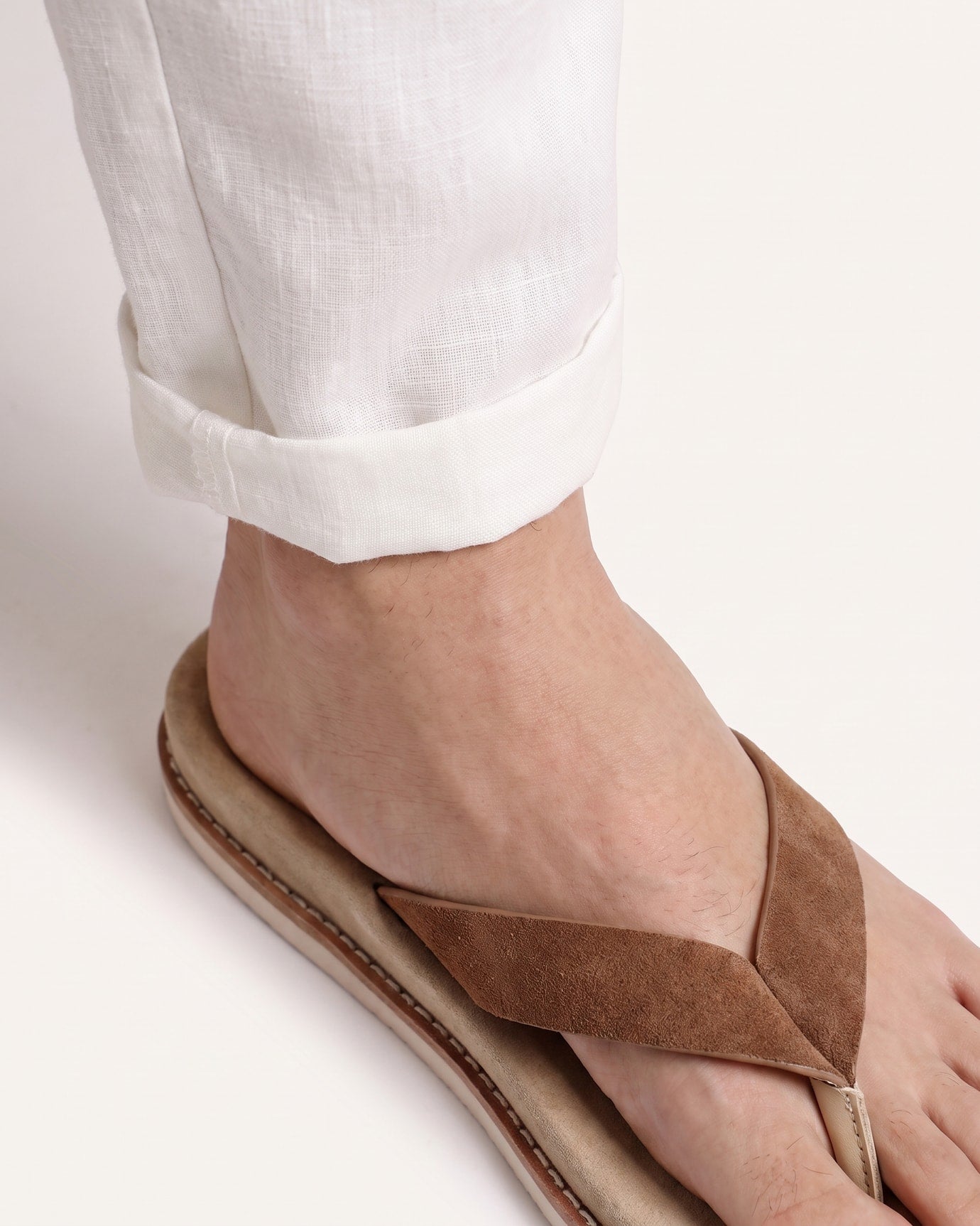 Miami Contrast Leather Flip-Flops