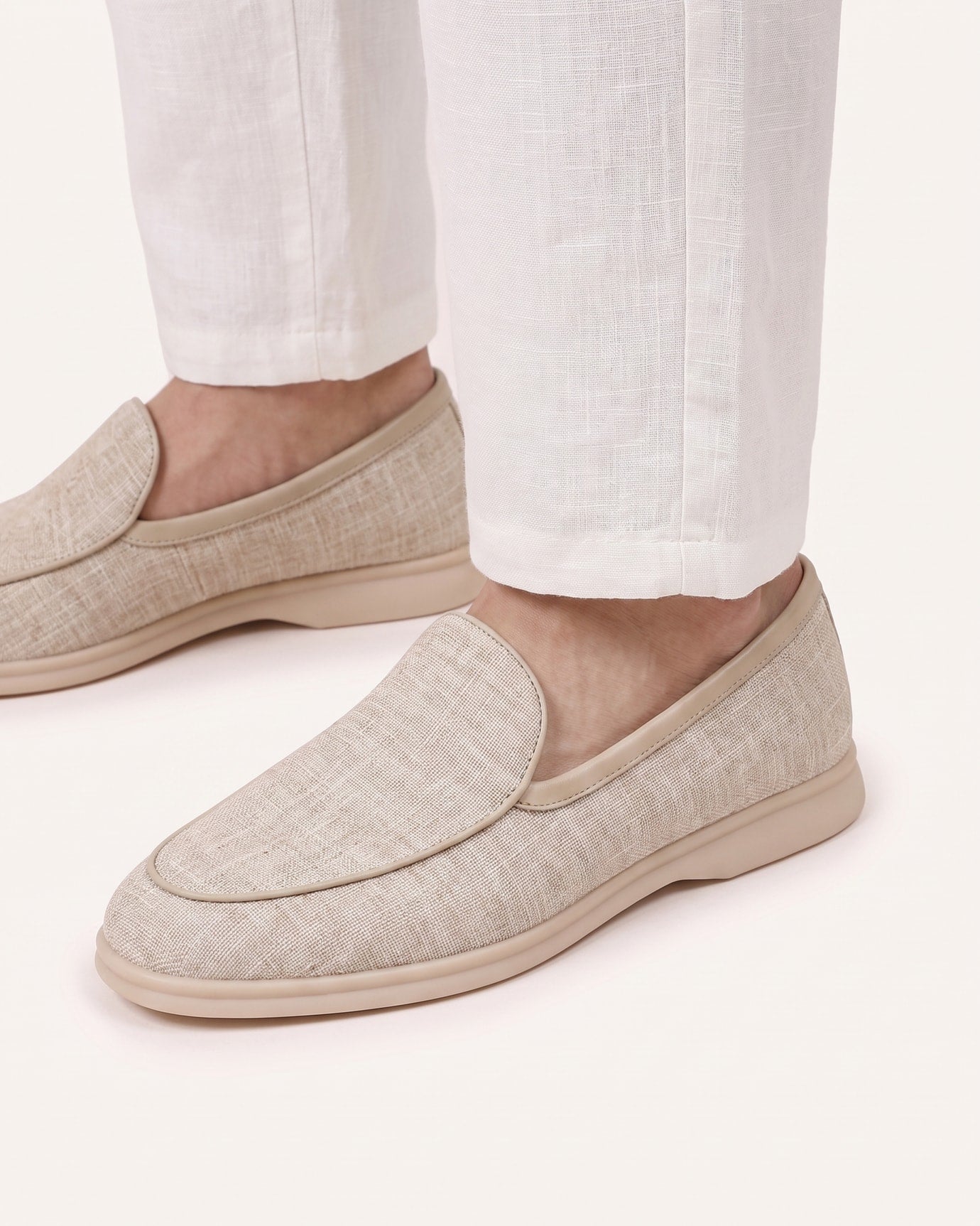 Paris Linen Leather Loafers