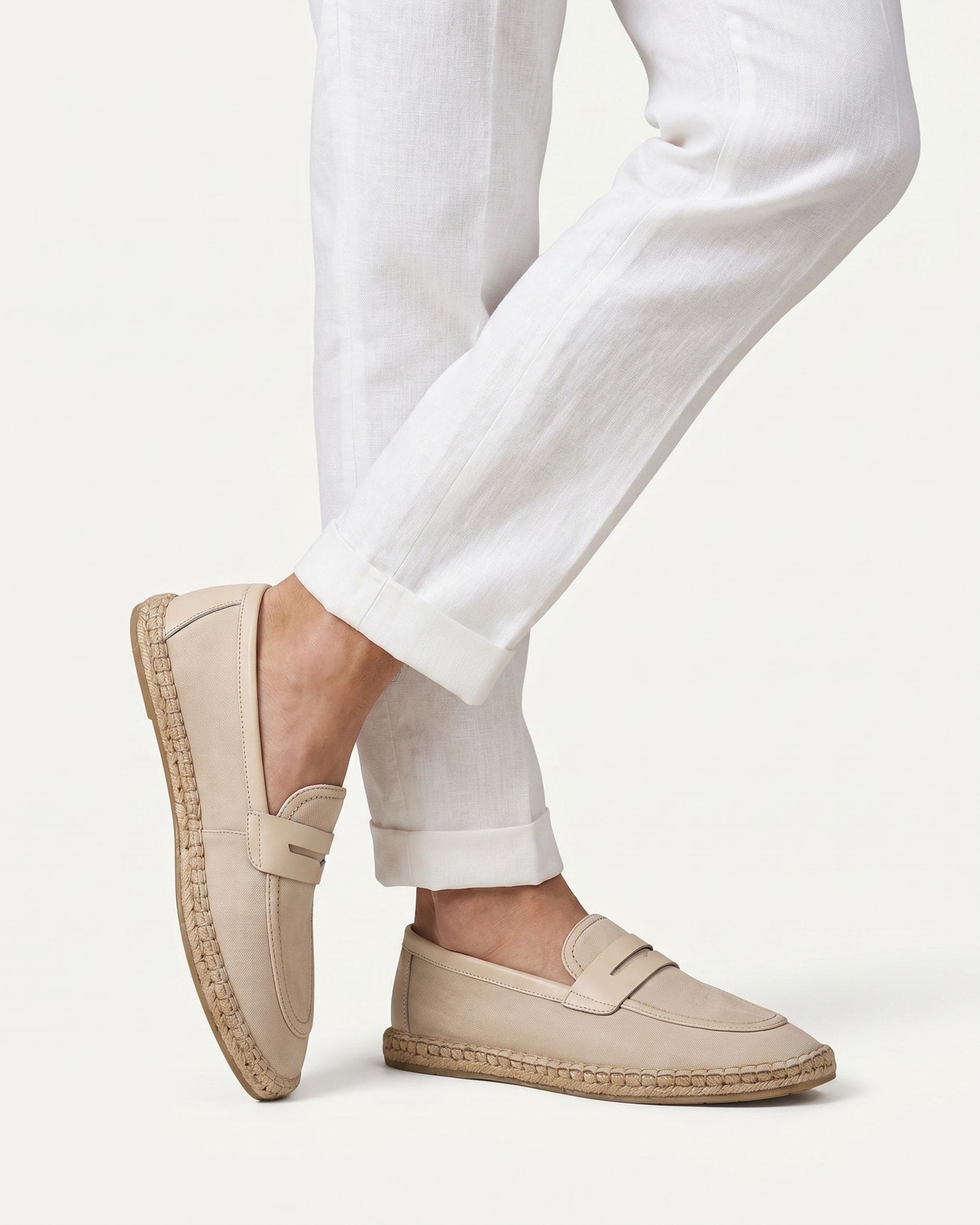 Ibiza Linen Leather Loafers