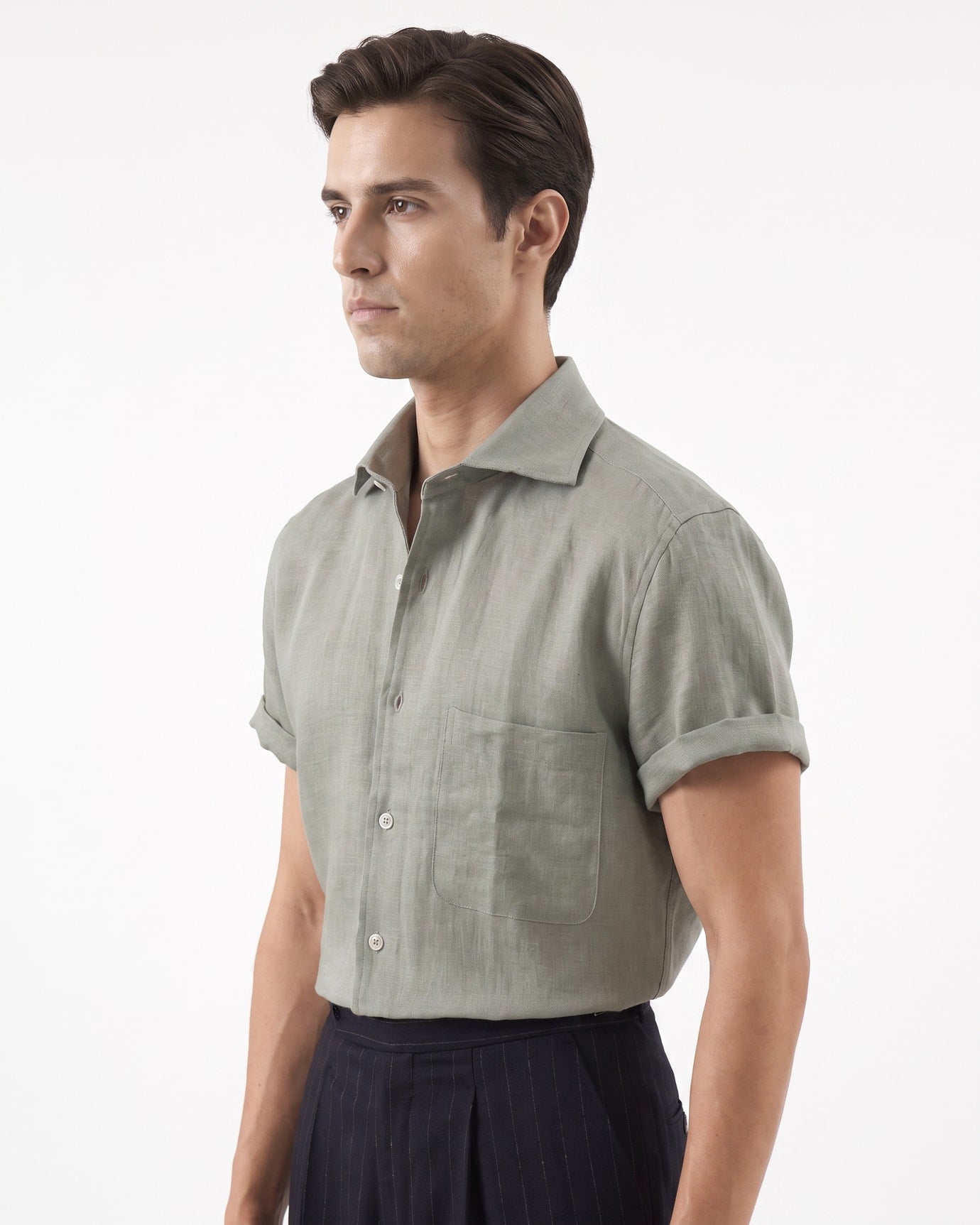 Paris Linen Loose Fit Short Sleeve Shirt