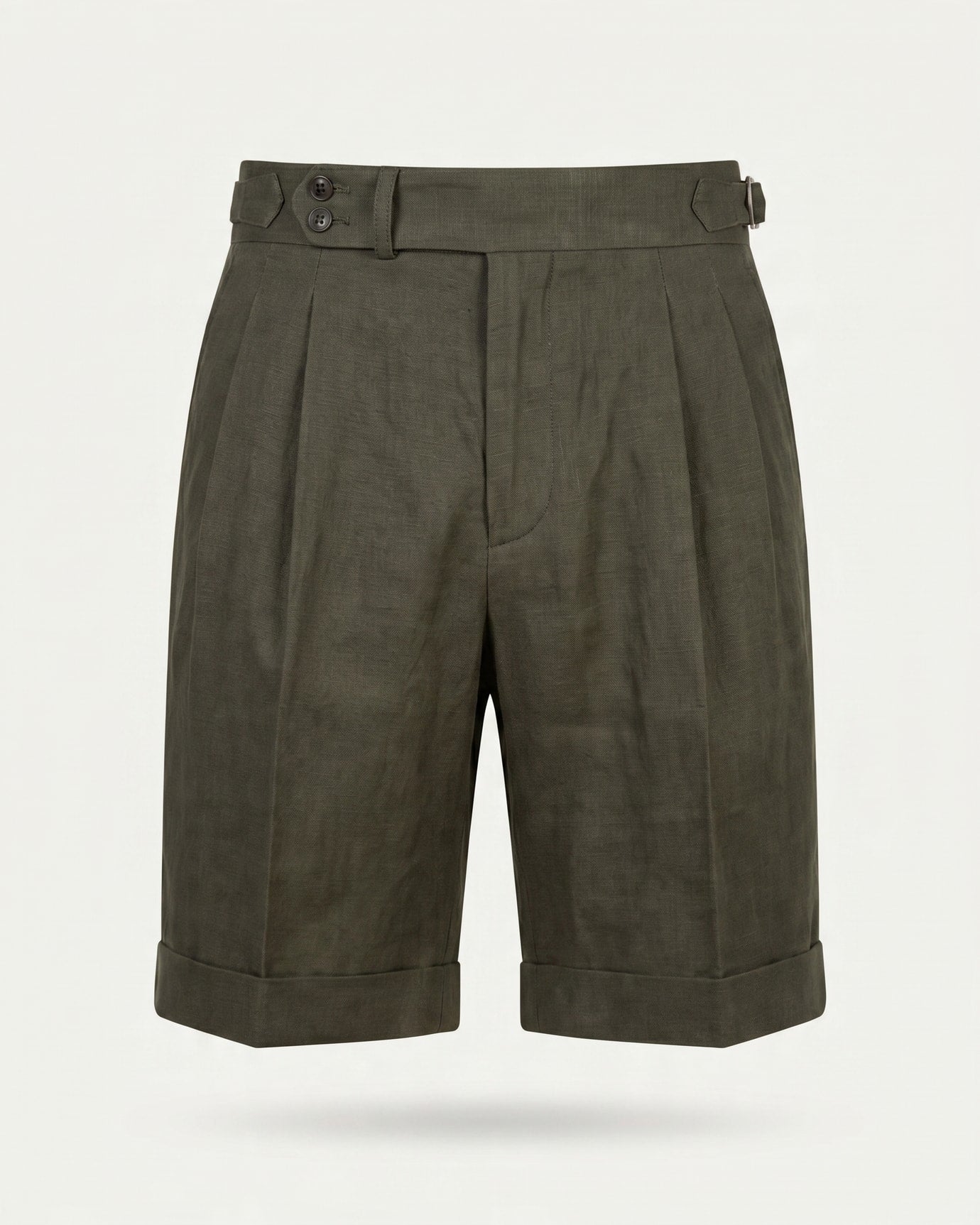 Double Pleated Linen Shorts