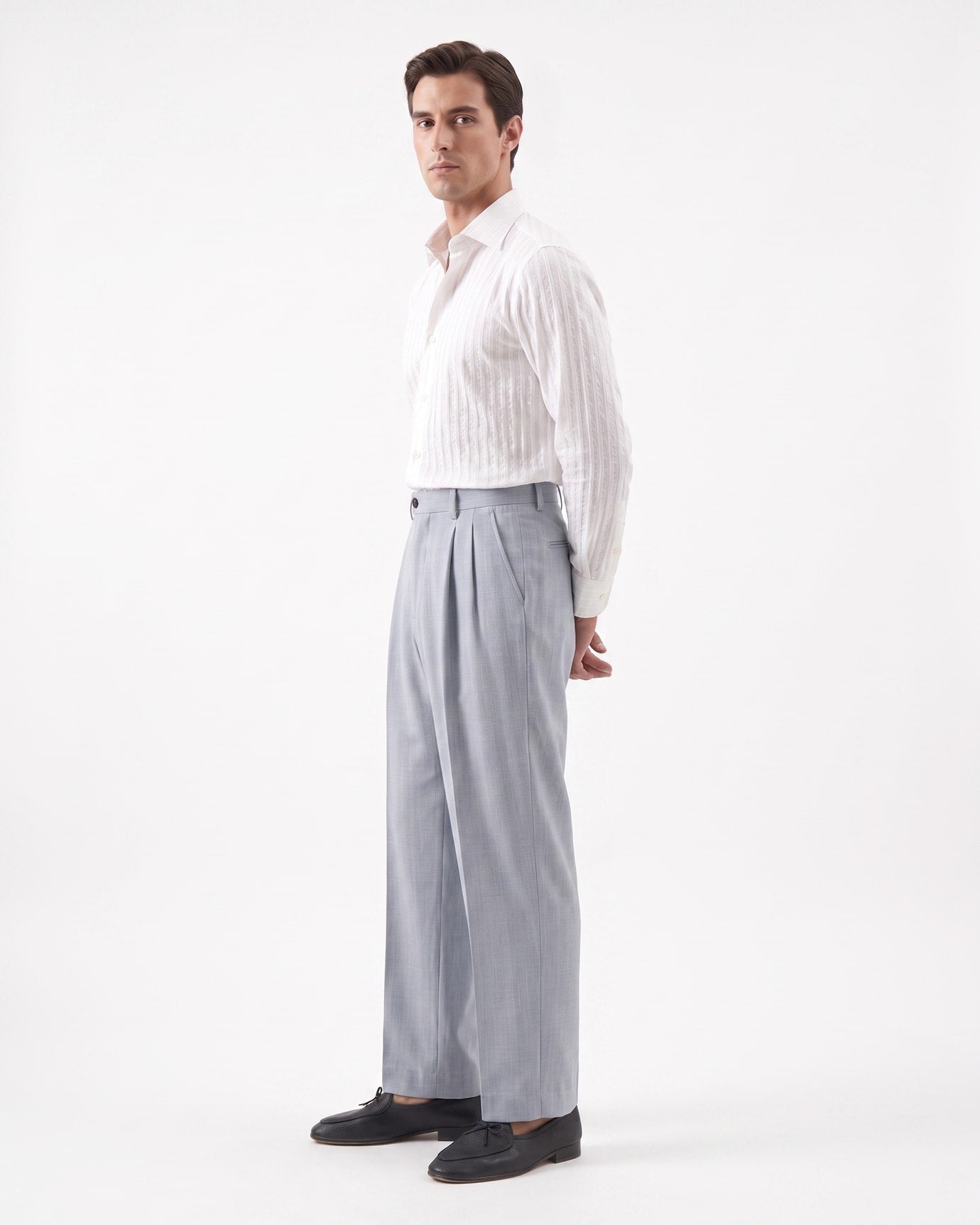 Madrid Double Pleated Straight Leg Trousers
