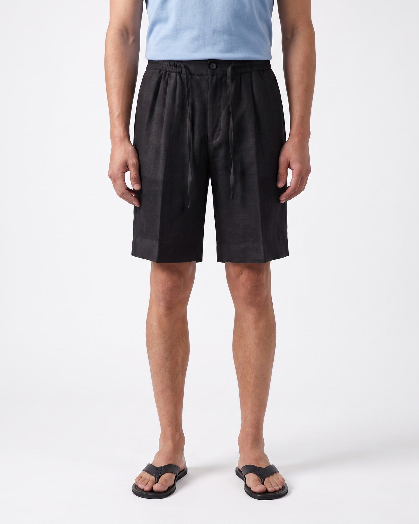 Marbella Linen Elastic Waist Shorts