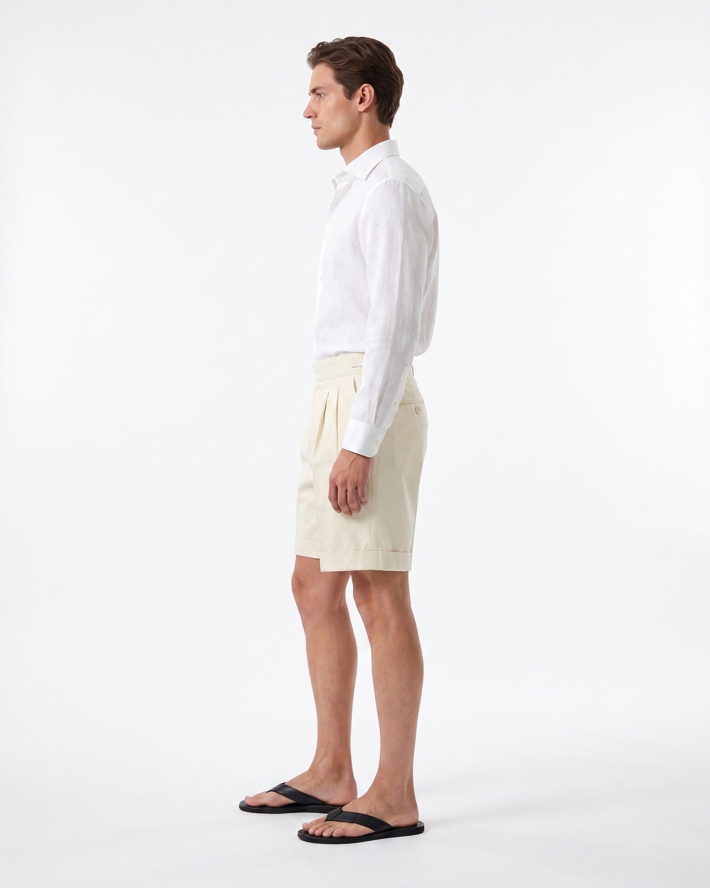 Capri Double Pleated Cotton Summer Shorts