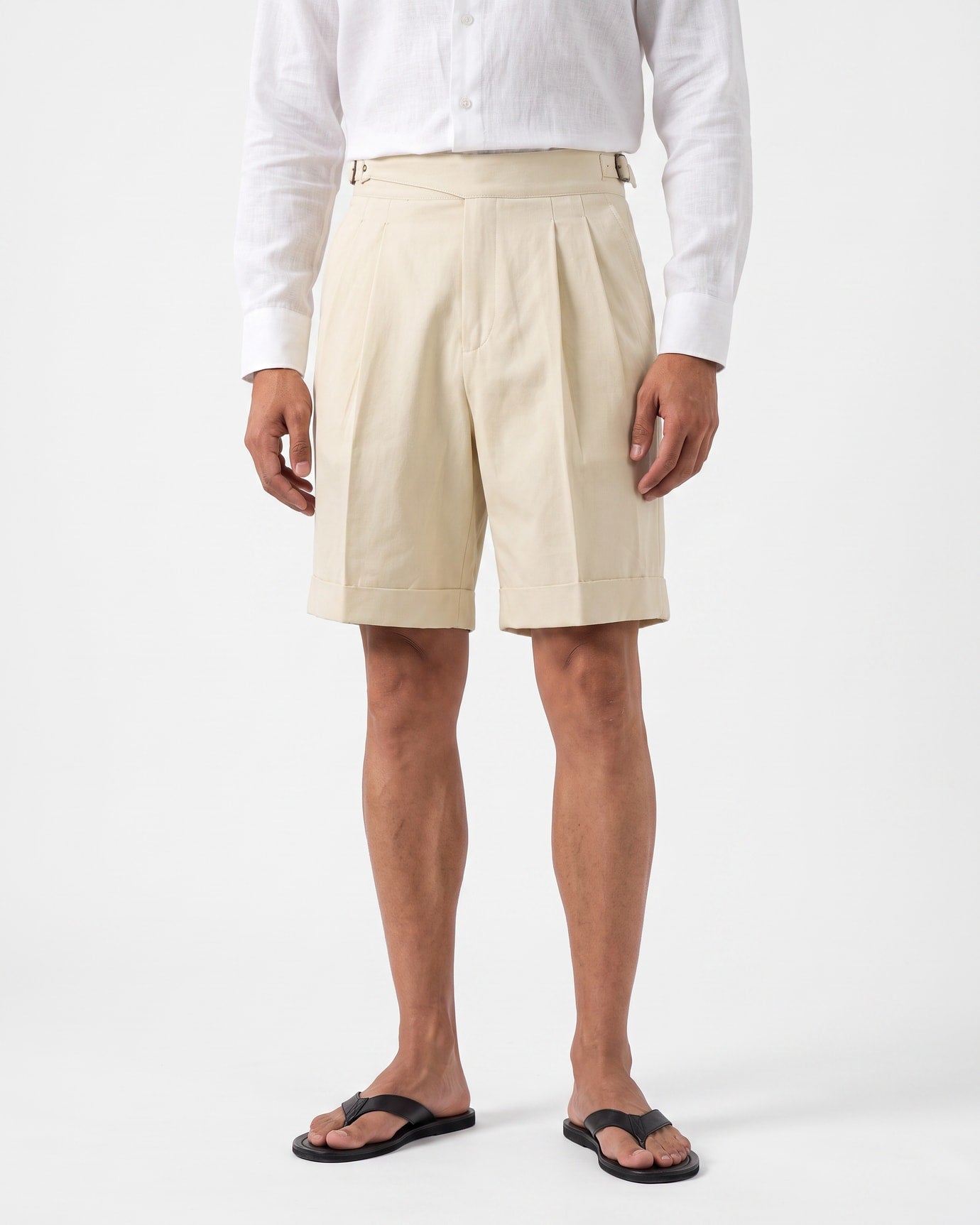 Capri Double Pleated Cotton Summer Shorts