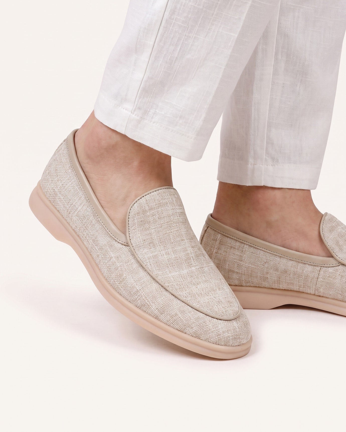 Paris Linen Leather Loafers