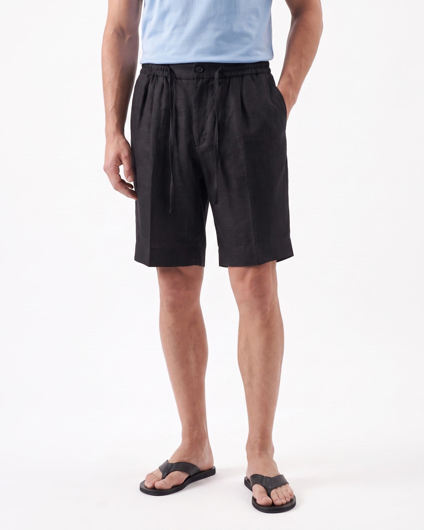 Marbella Linen Elastic Waist Shorts