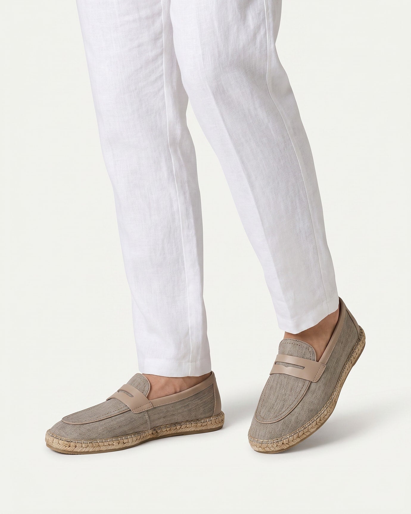 Ibiza Linen Leather Loafers