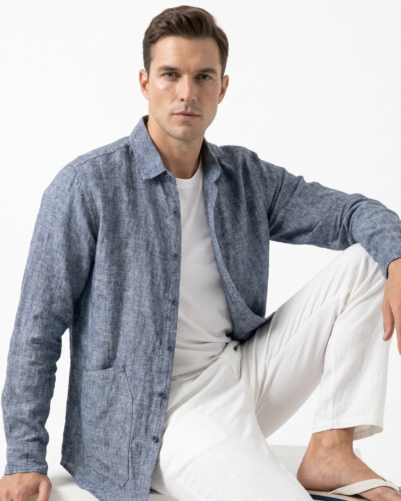 Linen Shirt Denim Blue