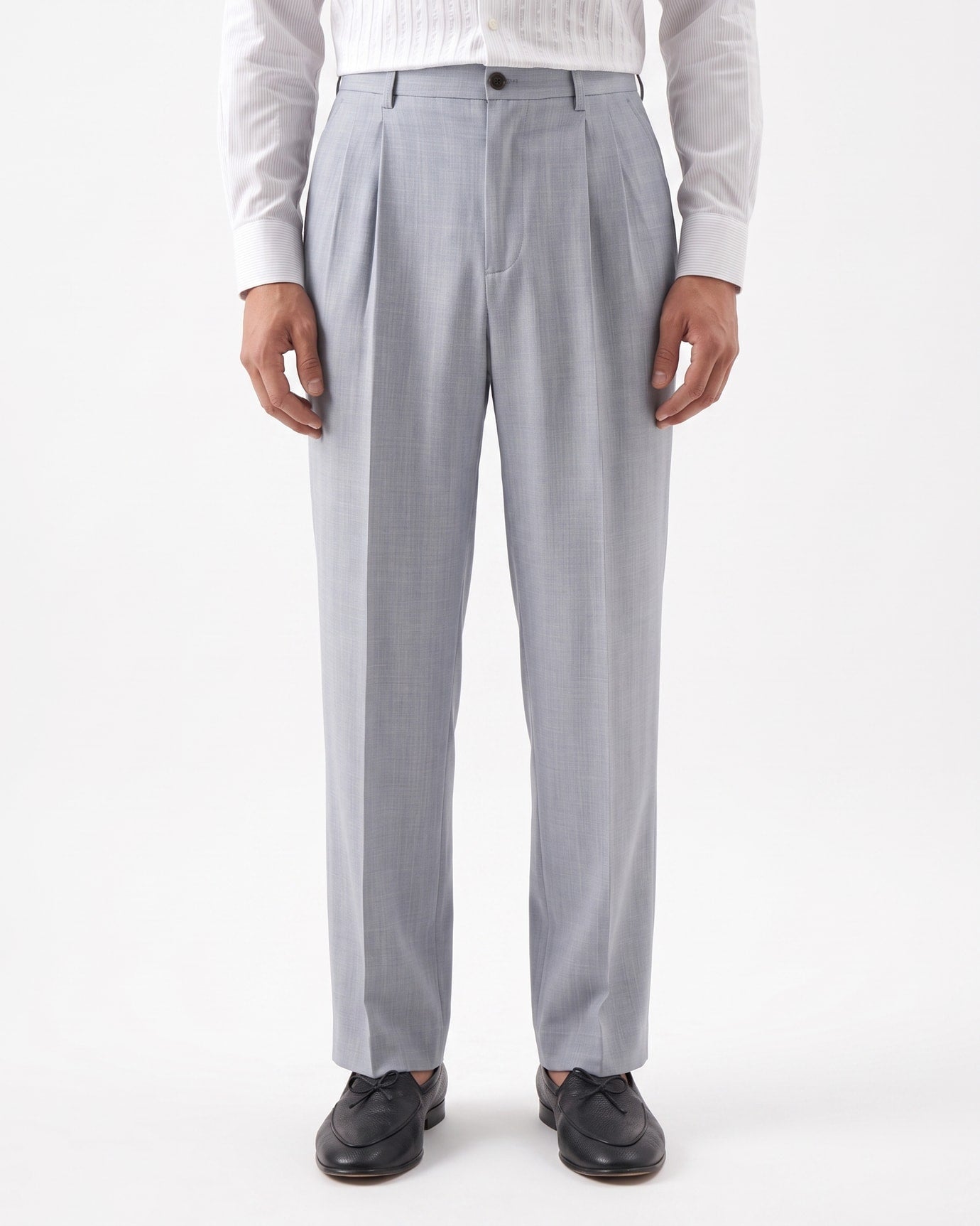 Madrid Double Pleated Straight Leg Trousers