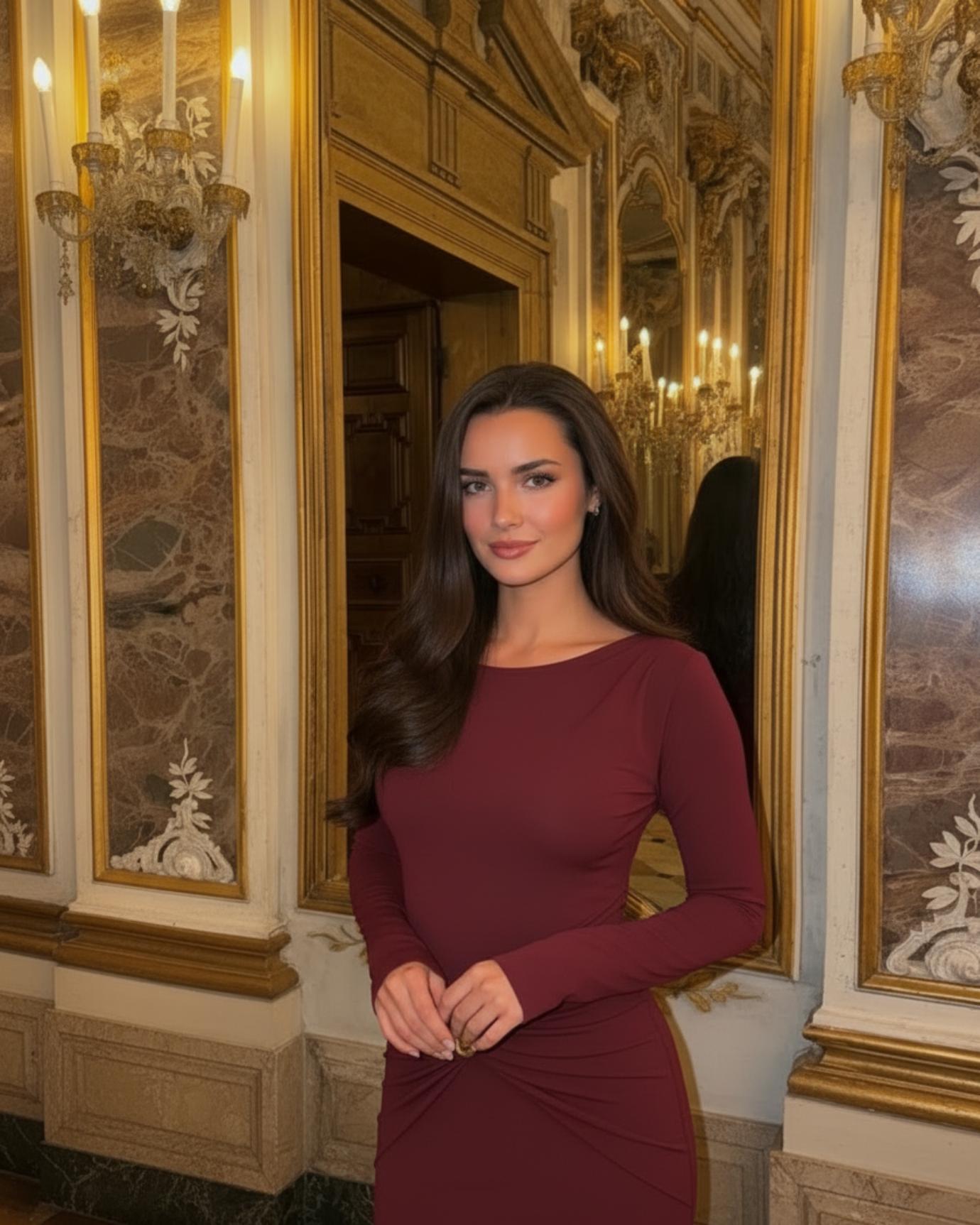 Vestido Claret Manga Larga Mujer